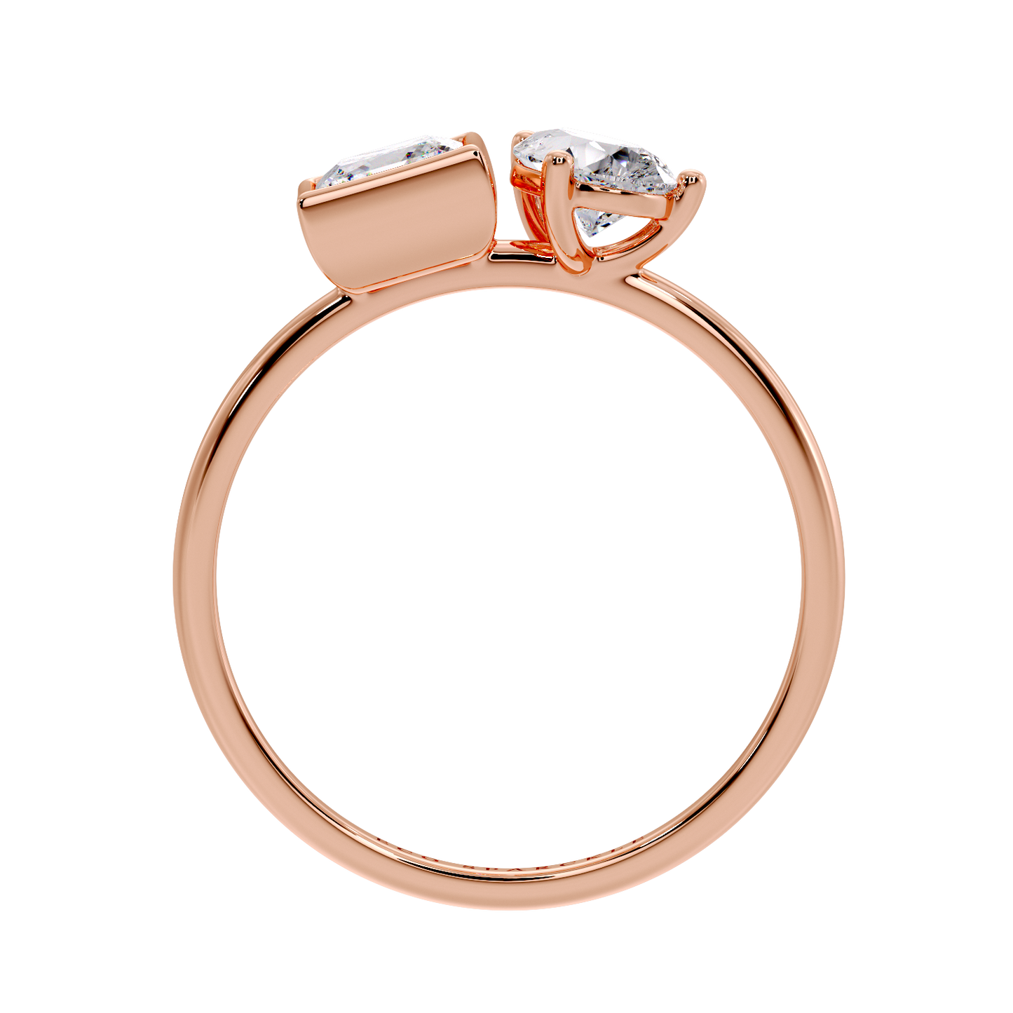 PRINCESS & PEAR TWO STONE RING