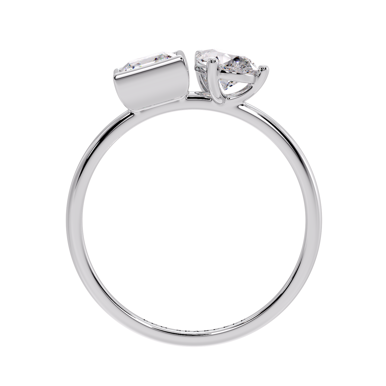 PRINCESS & PEAR TWO STONE RING