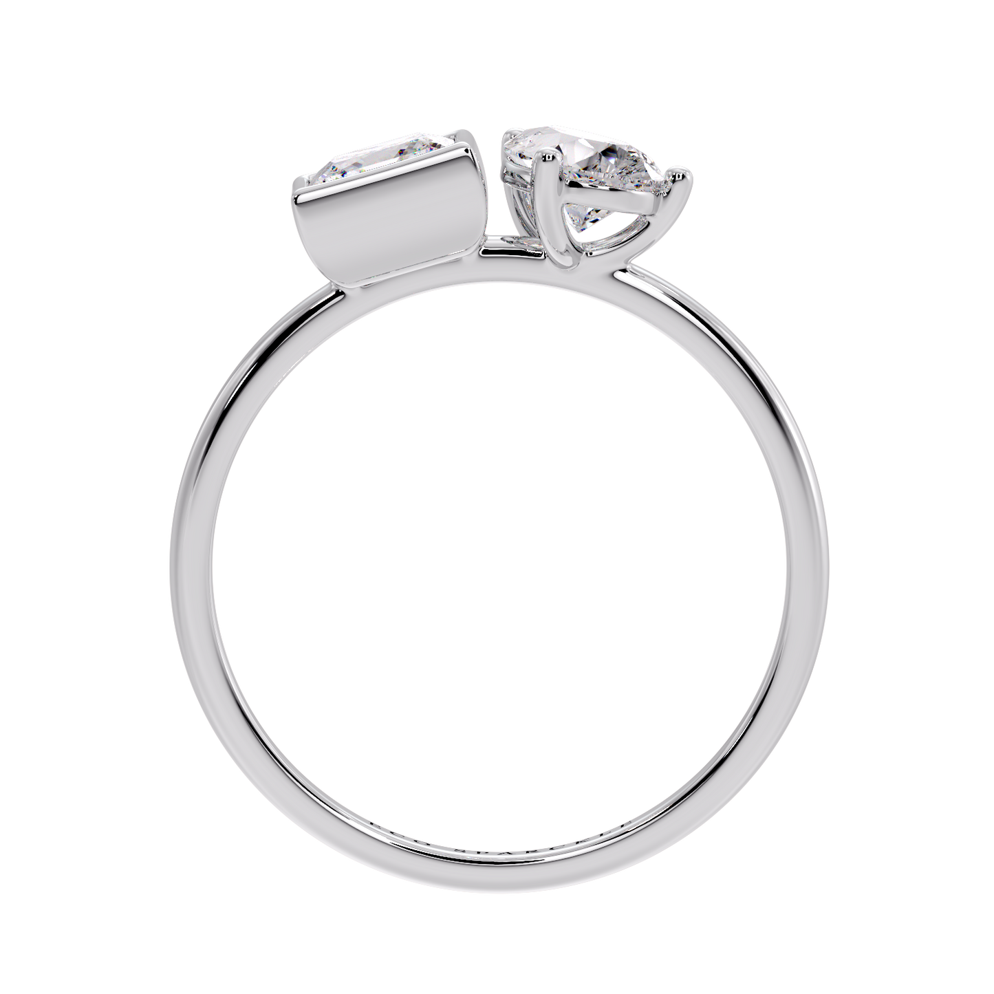 PRINCESS & PEAR TWO STONE RING