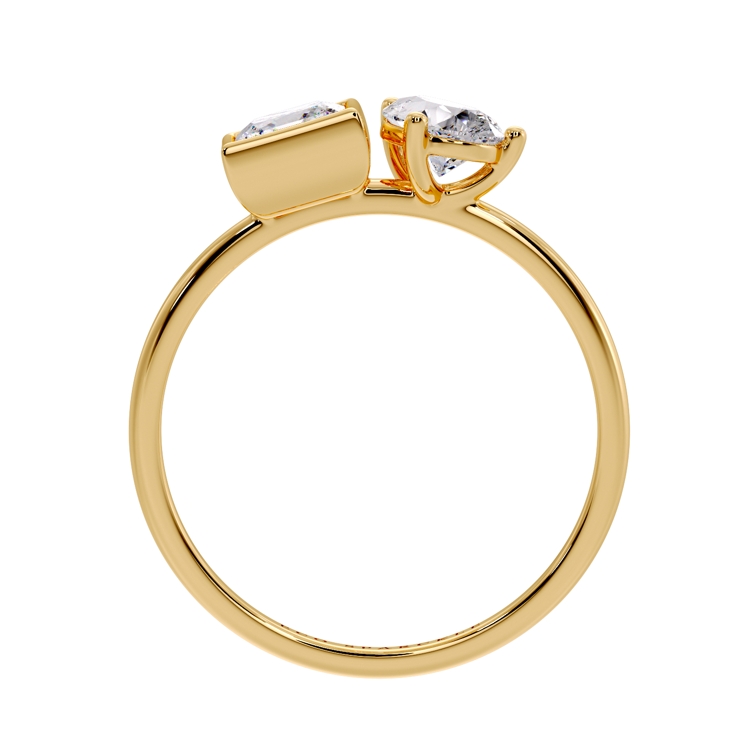 PRINCESS & PEAR TWO STONE RING