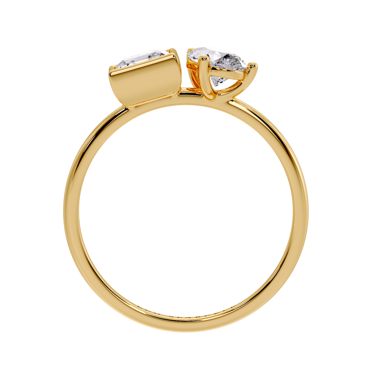 PRINCESS & PEAR TWO STONE RING