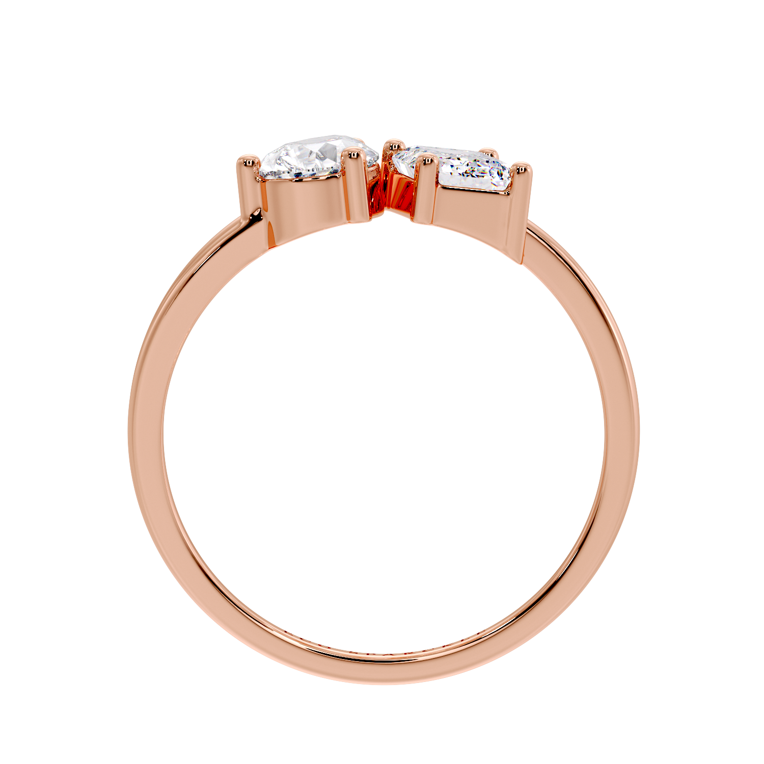 PEAR & EMERALD TWO STONE RING