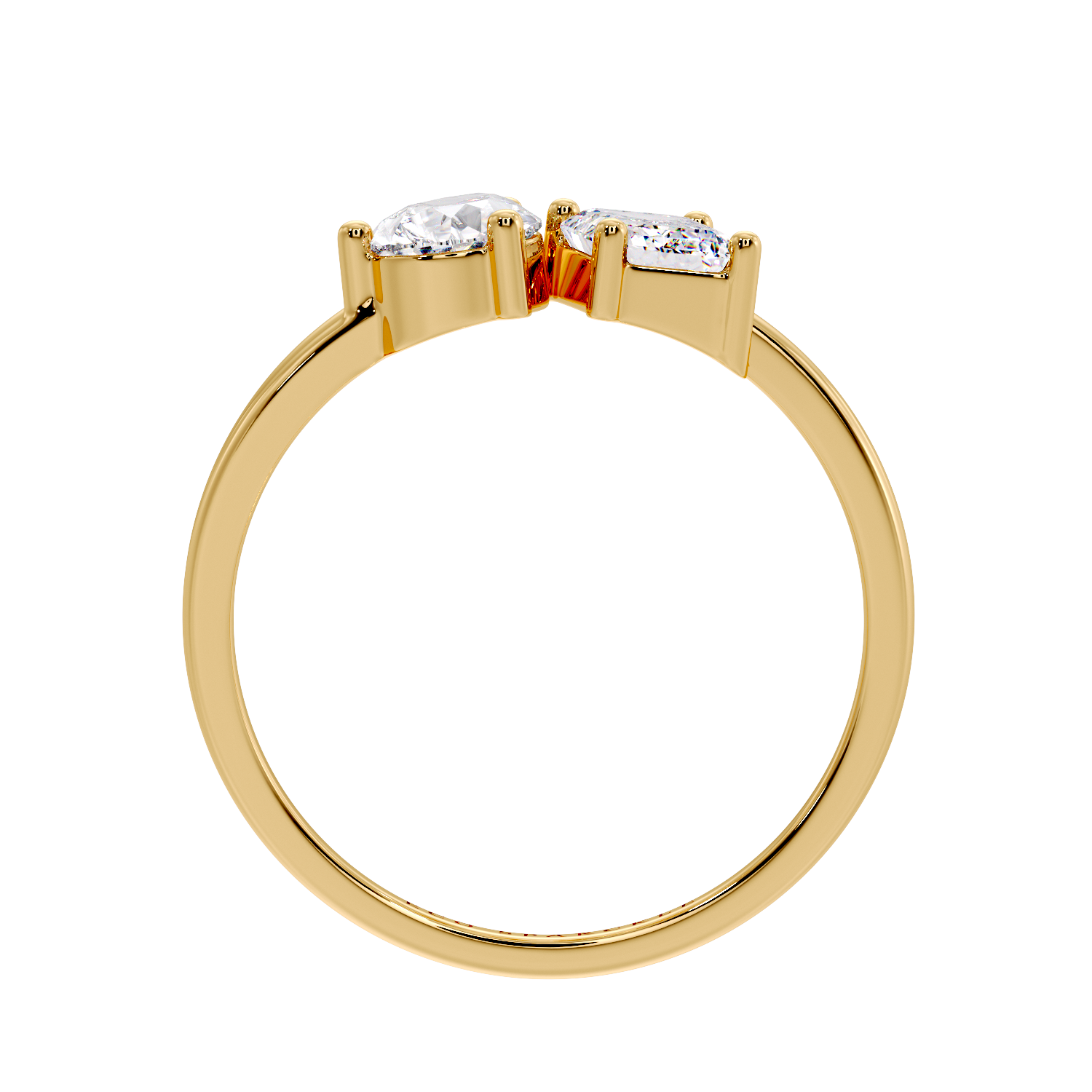 PEAR & EMERALD TWO STONE RING