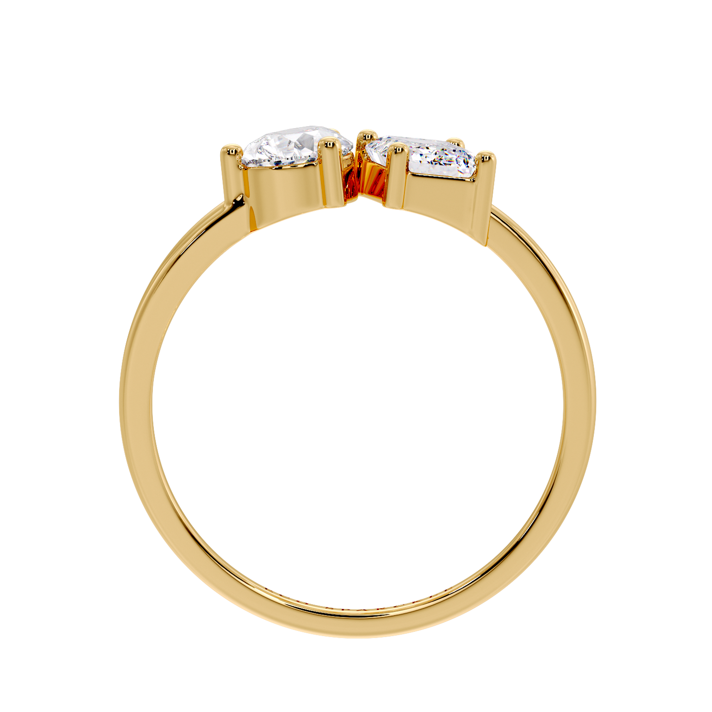 PEAR & EMERALD TWO STONE RING