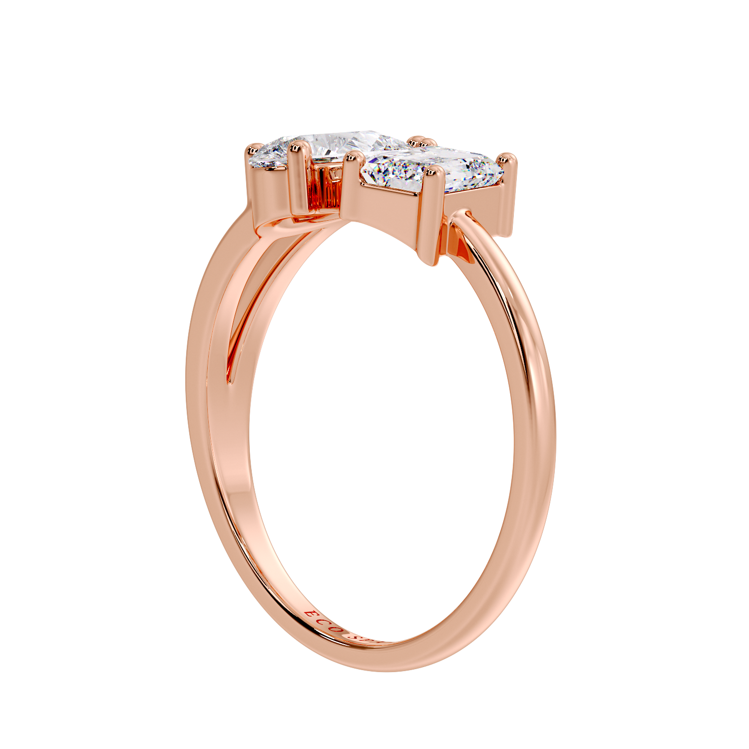 PEAR & EMERALD TWO STONE RING