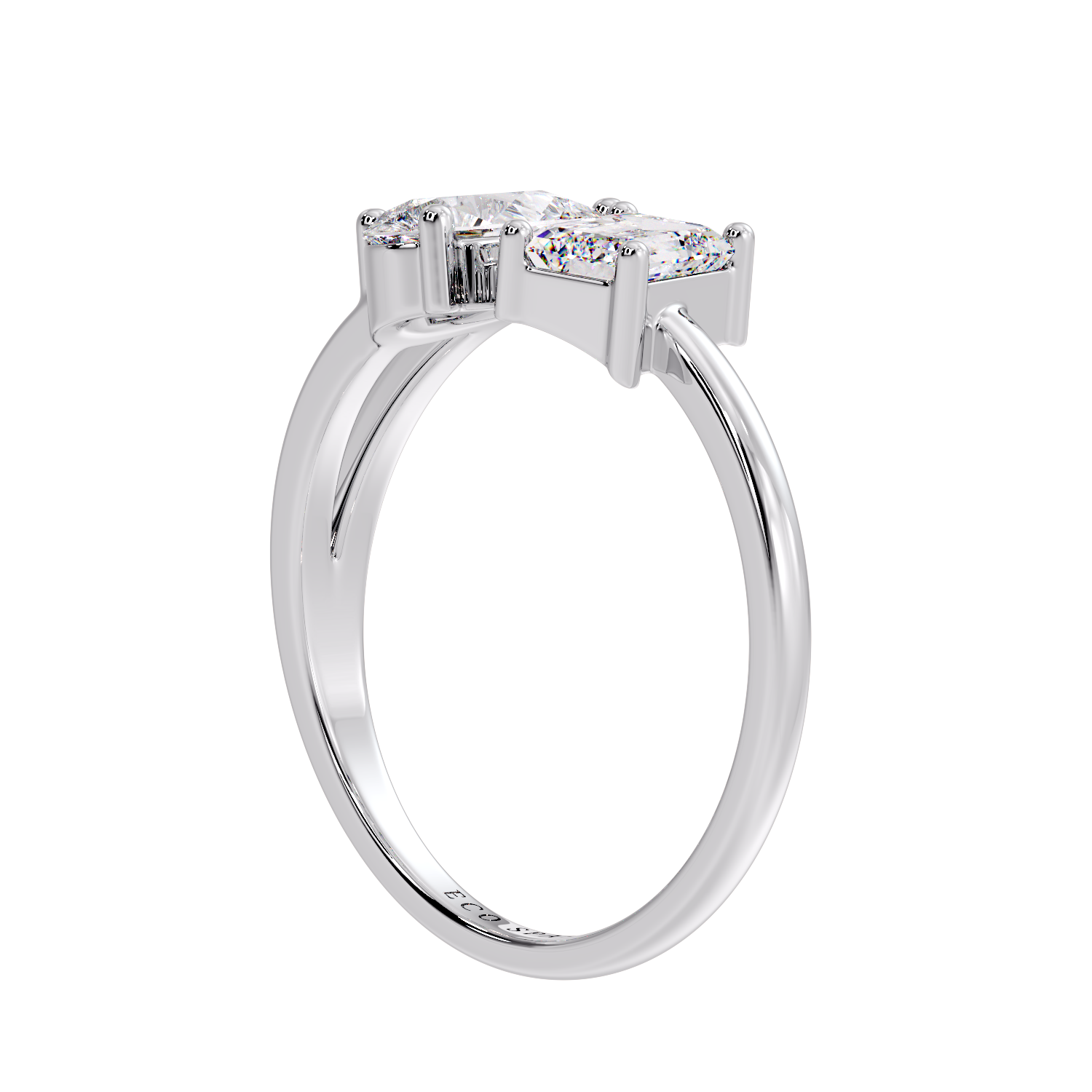 PEAR & EMERALD TWO STONE RING