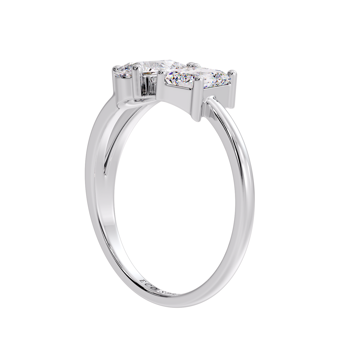 PEAR & EMERALD TWO STONE RING
