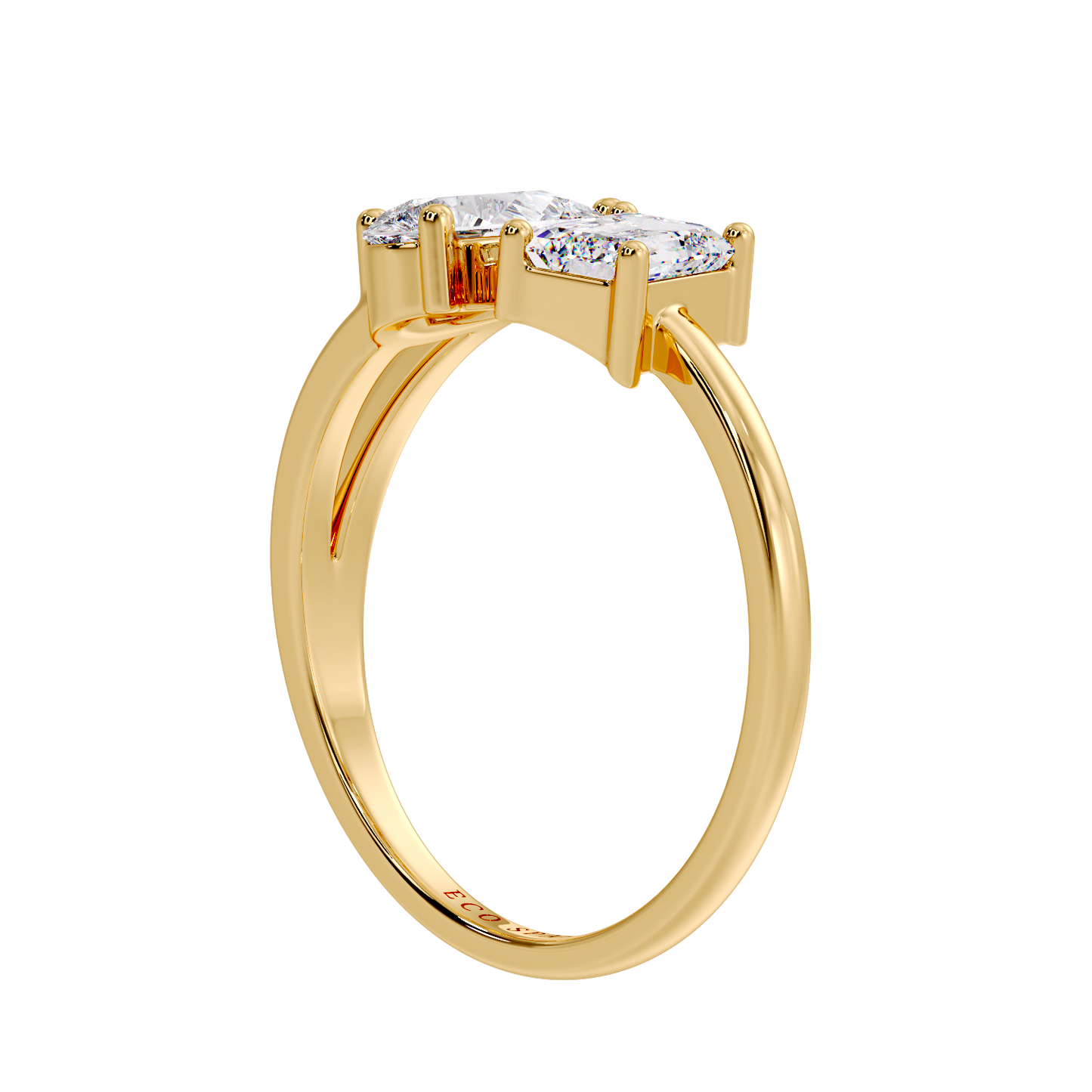 PEAR & EMERALD TWO STONE RING