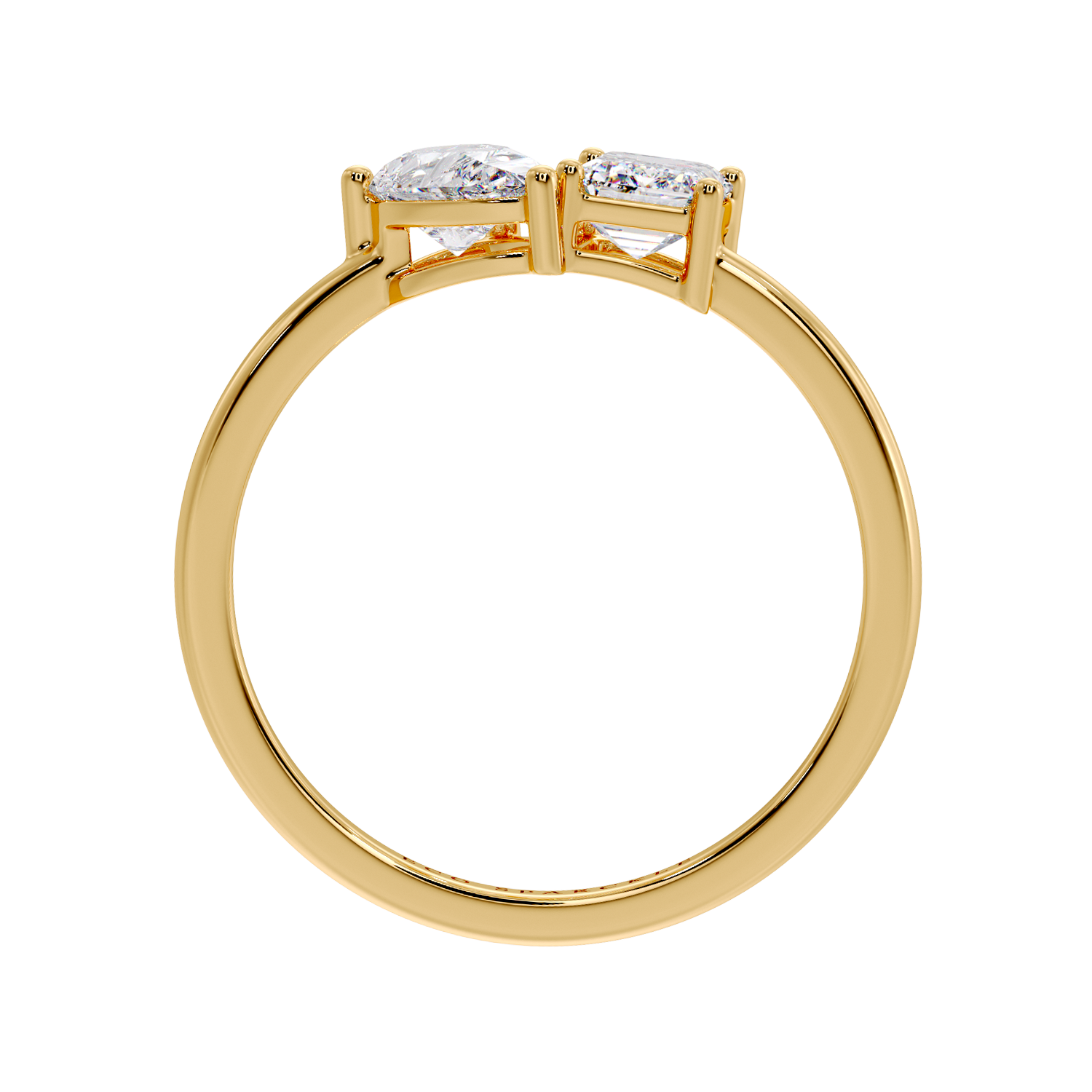 TWO STONE RING EMERALD & PEAR