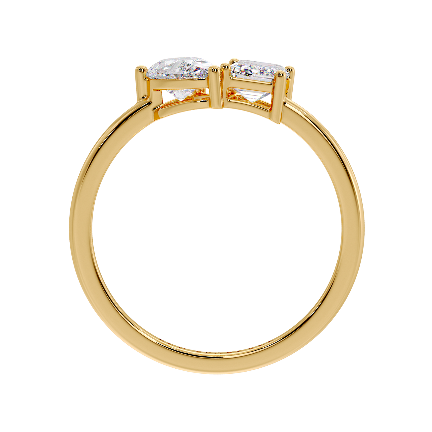 TWO STONE RING EMERALD & PEAR