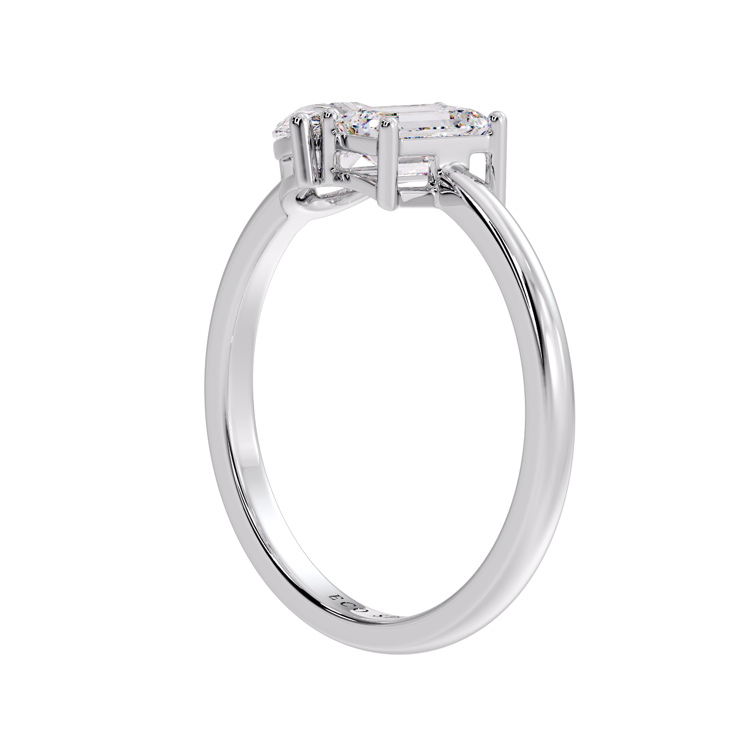TWO STONE RING EMERALD & PEAR