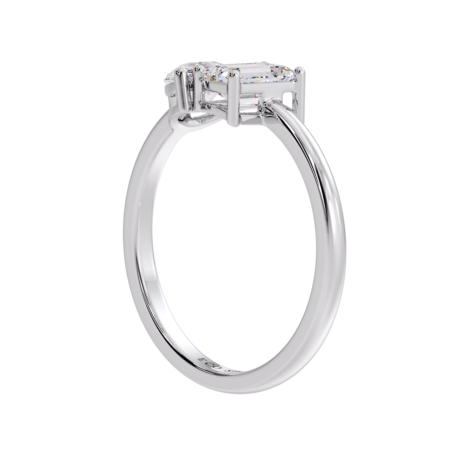 TWO STONE RING EMERALD & PEAR