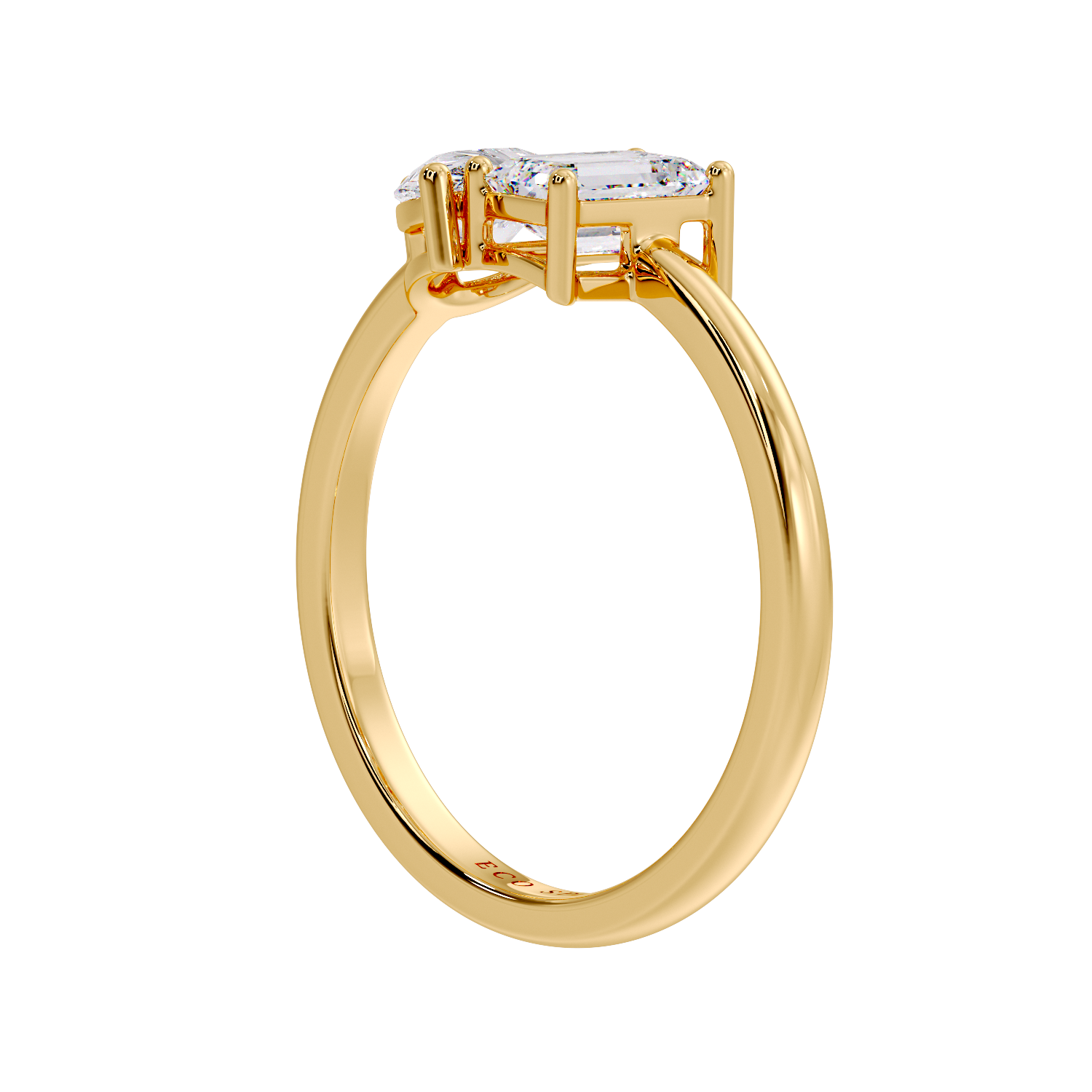 TWO STONE RING EMERALD & PEAR