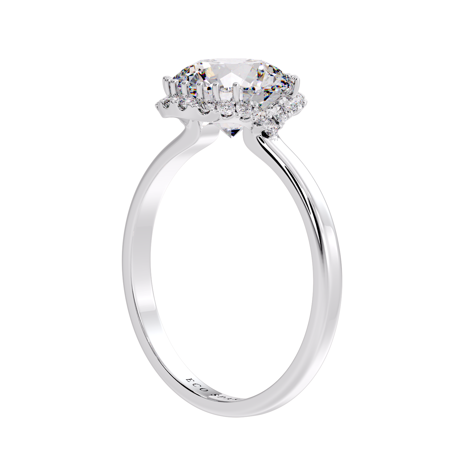 Oval Look Like Round Diamond Ring
