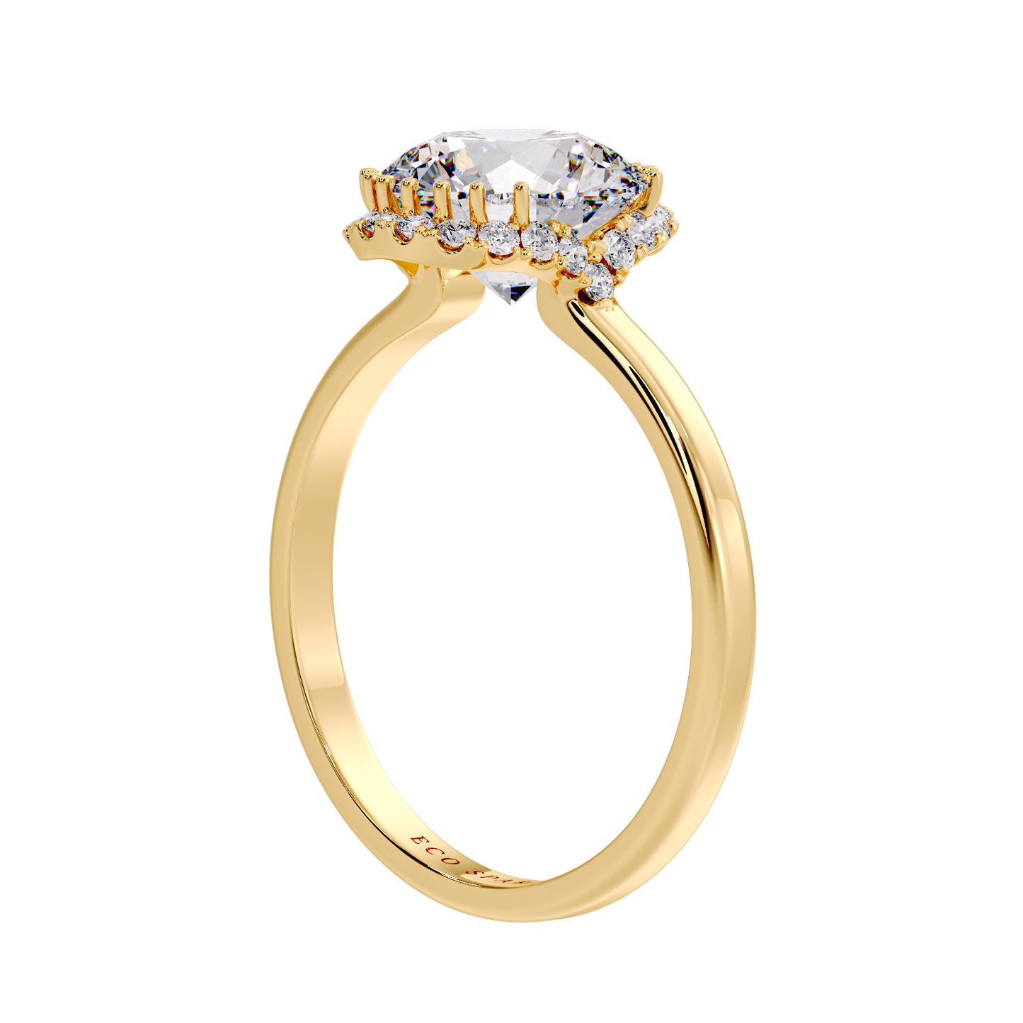 Oval Look Like Round Diamond Ring