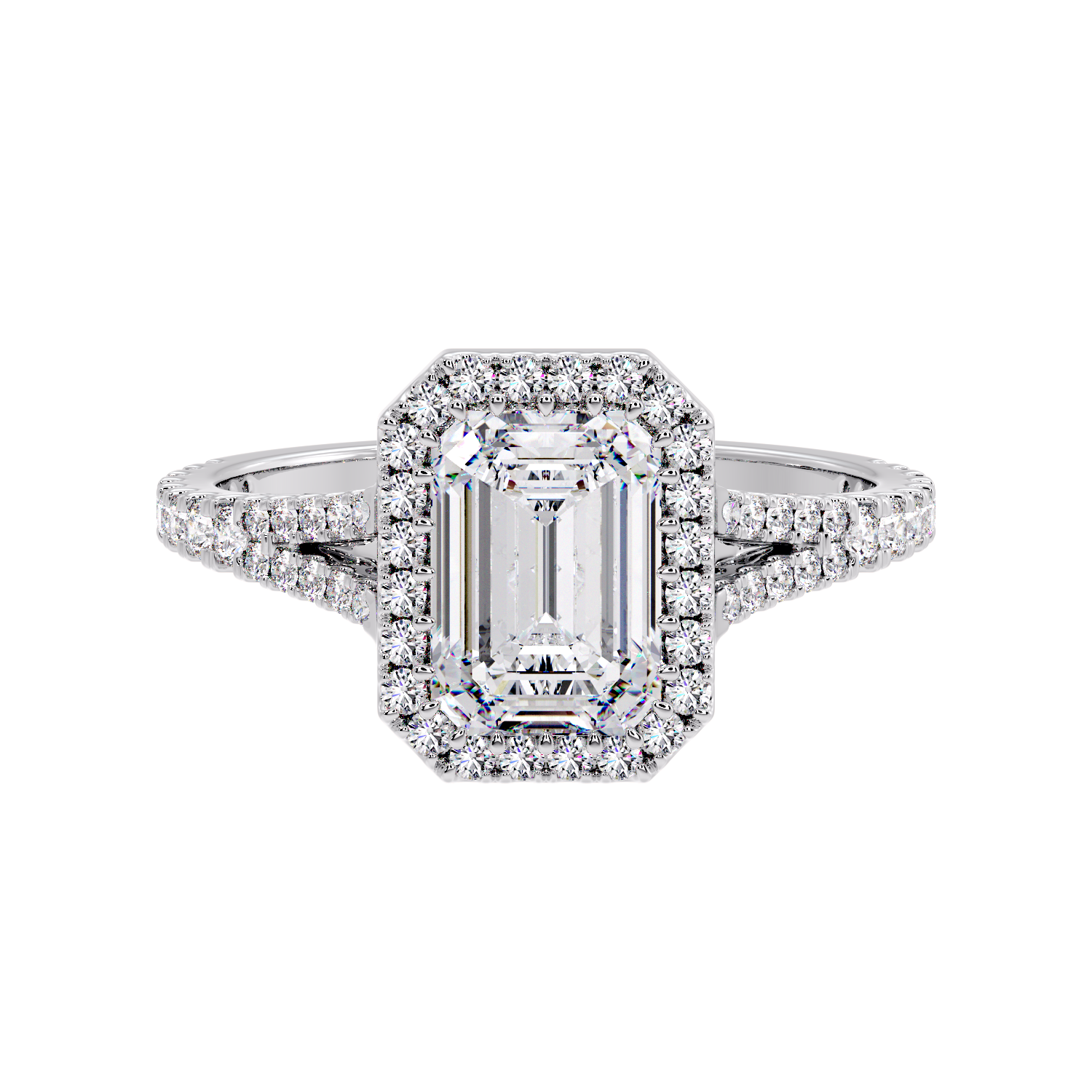 EMERALD HALO RING