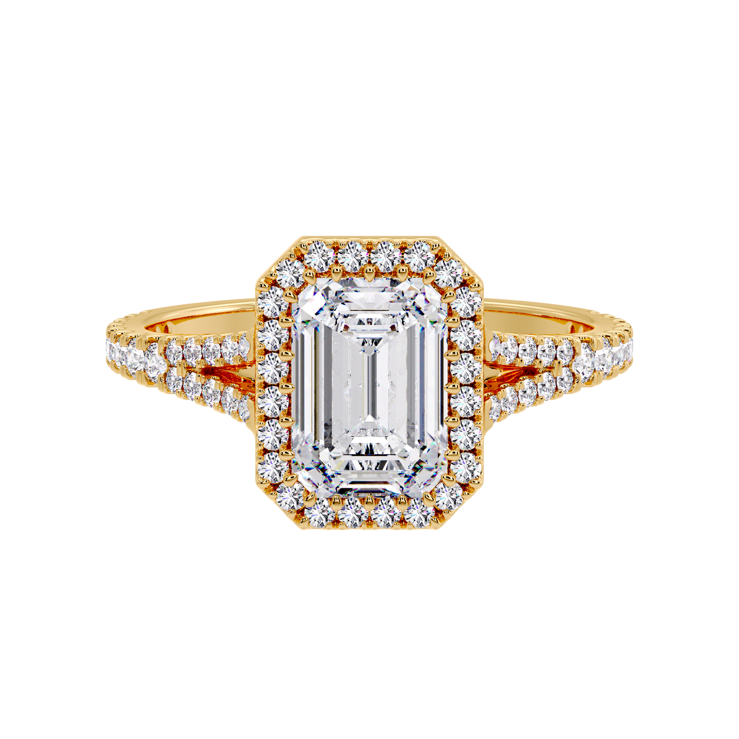 EMERALD HALO RING