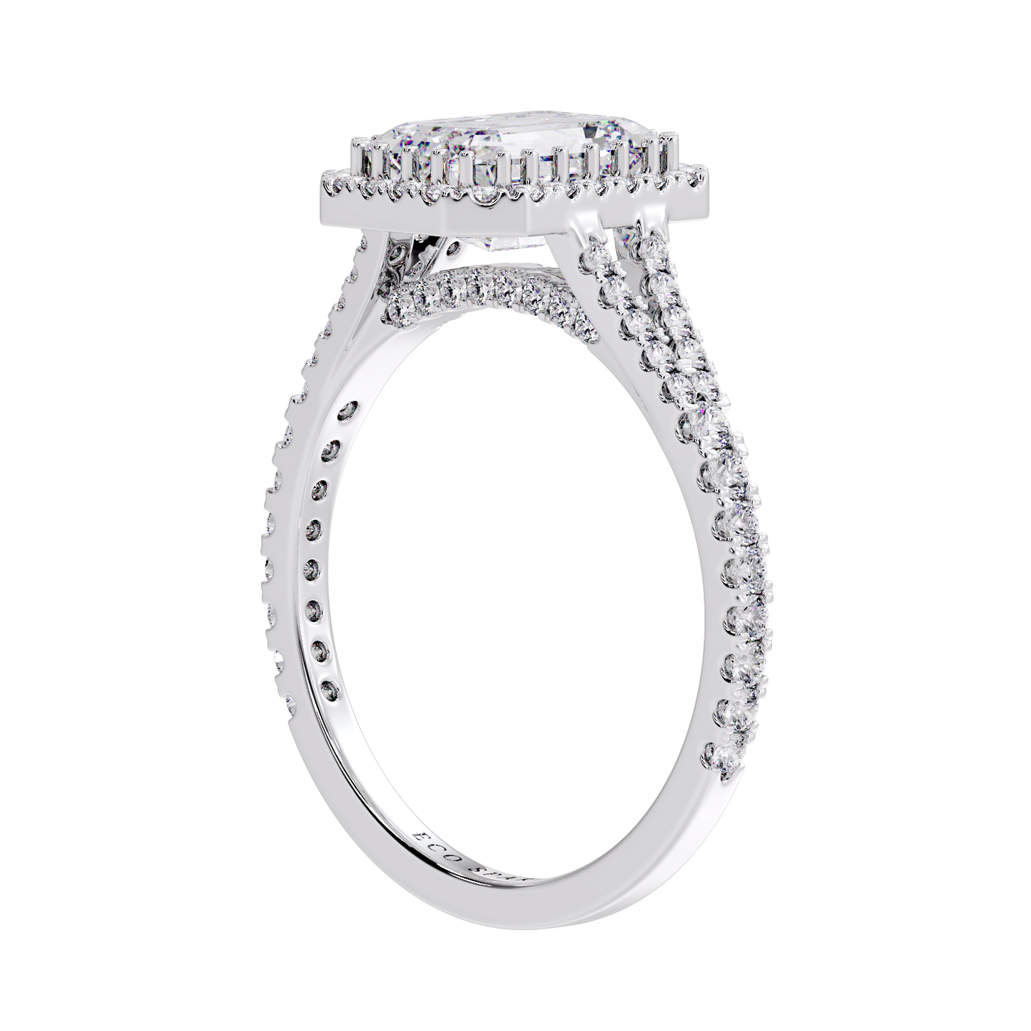 EMERALD HALO RING