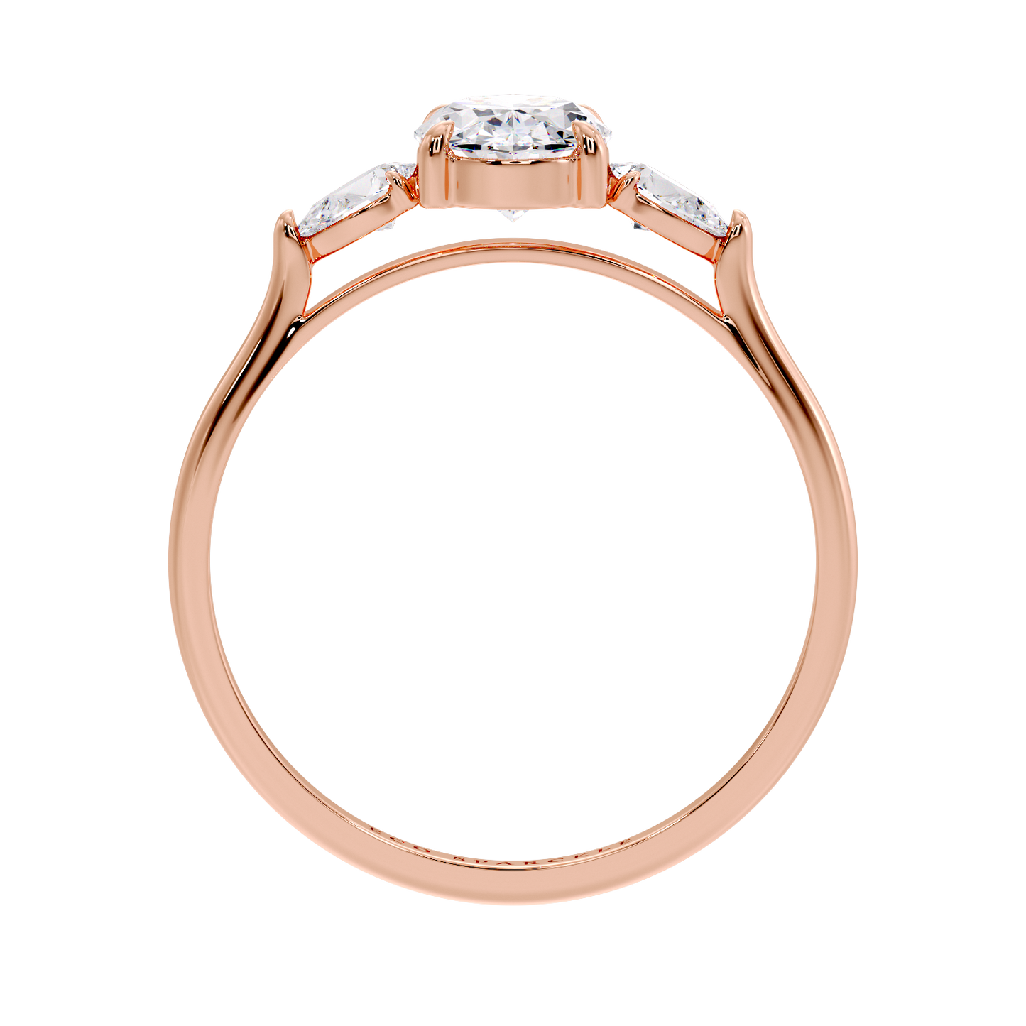 OVAL AND SIDE PEAR 3 STONE RING