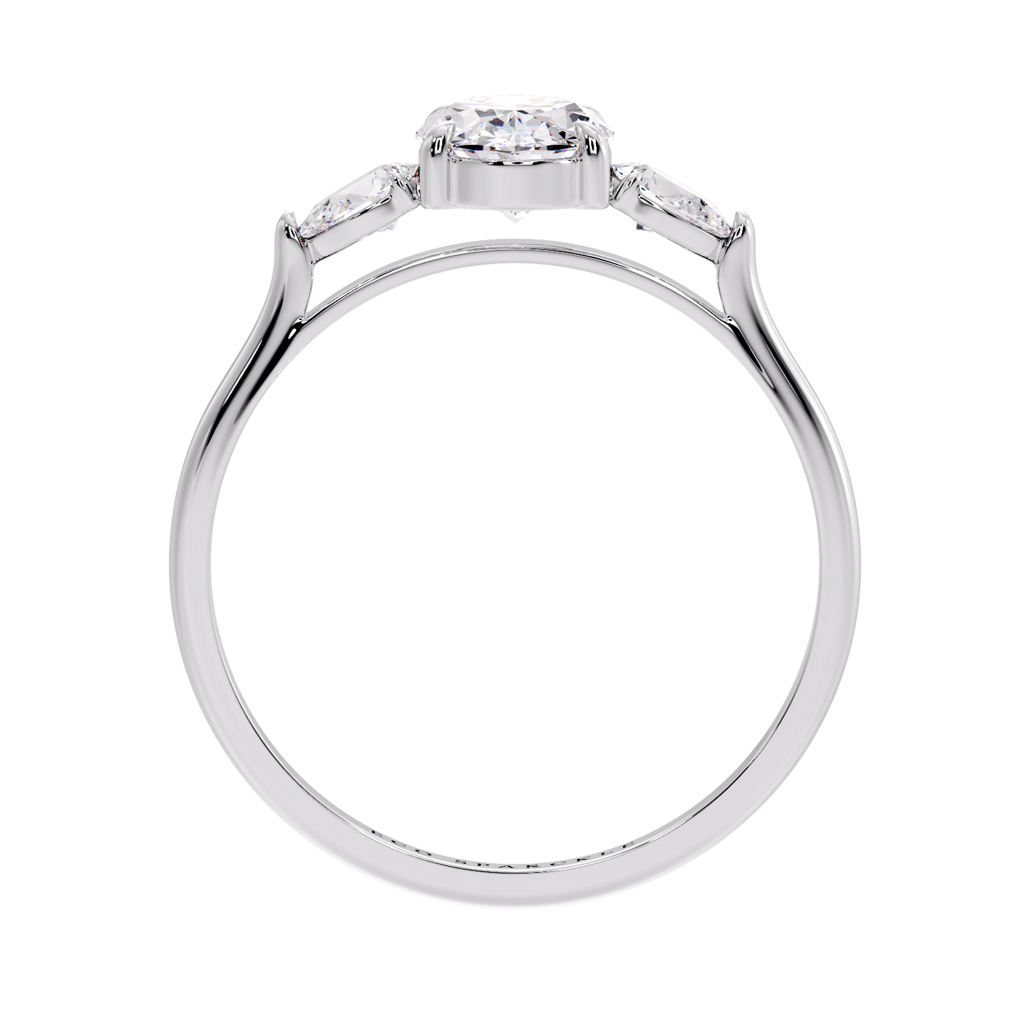 OVAL AND SIDE PEAR 3 STONE RING