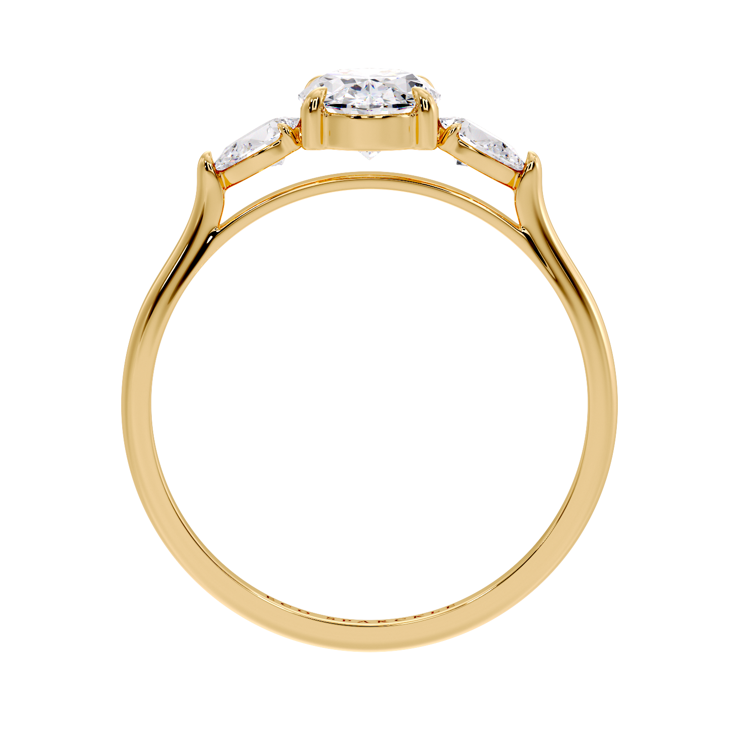 OVAL AND SIDE PEAR 3 STONE RING
