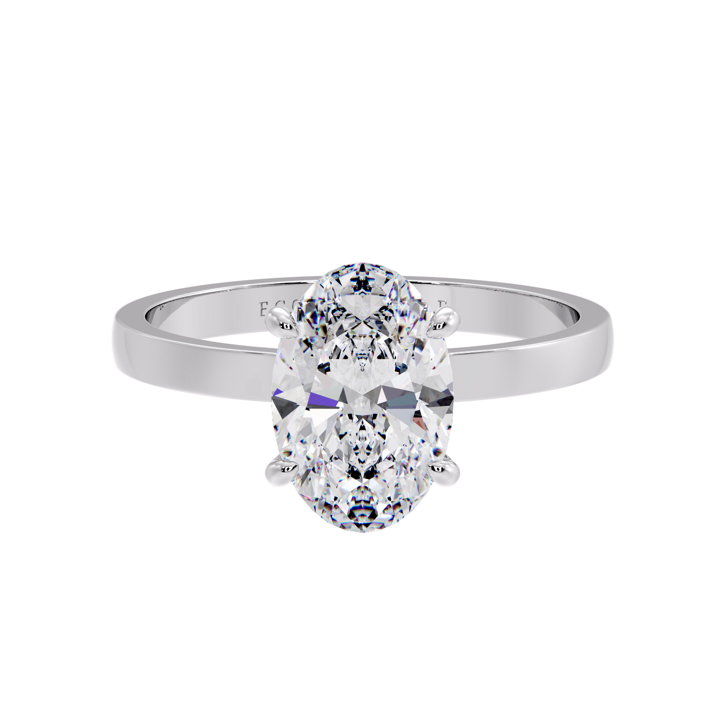 Oval Under Half halo Ring