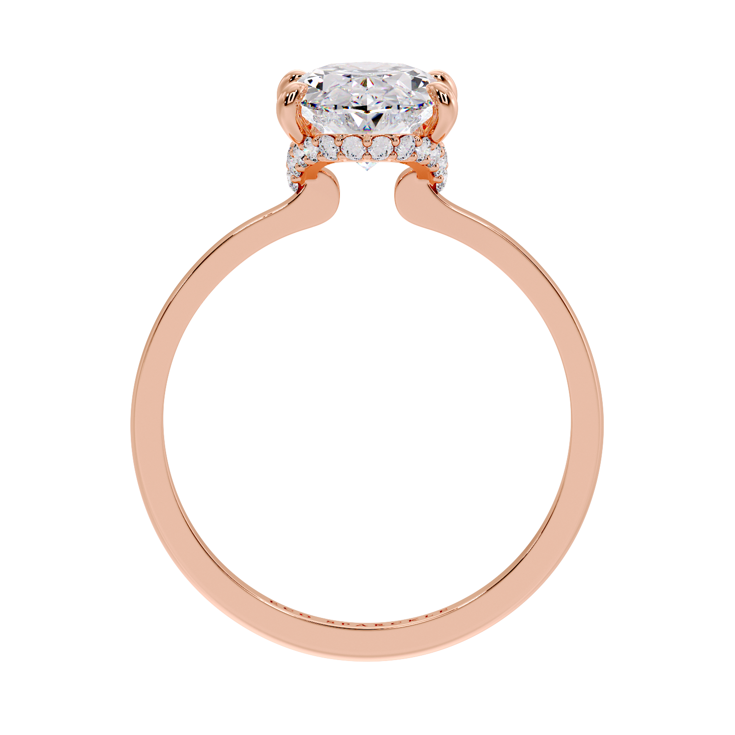 Oval Under Half halo Ring