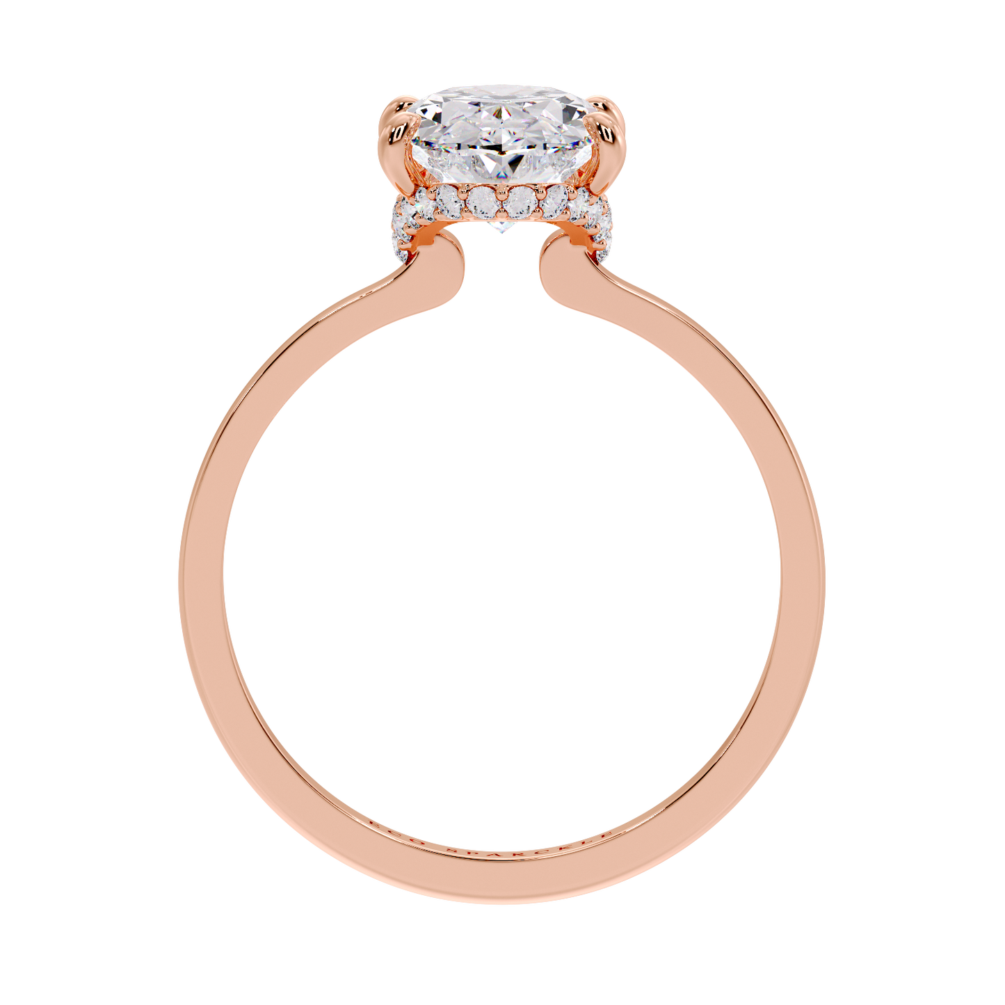 Oval Under Half halo Ring