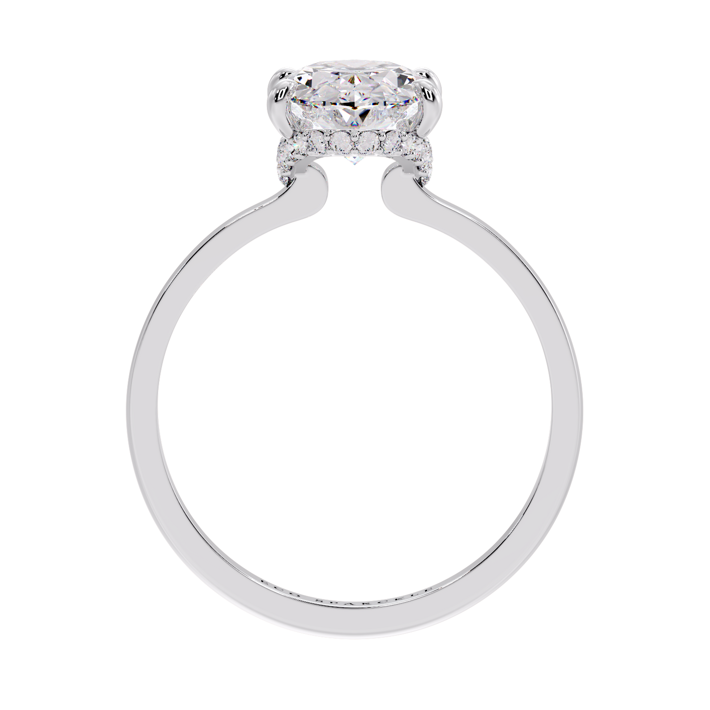 Oval Under Half halo Ring
