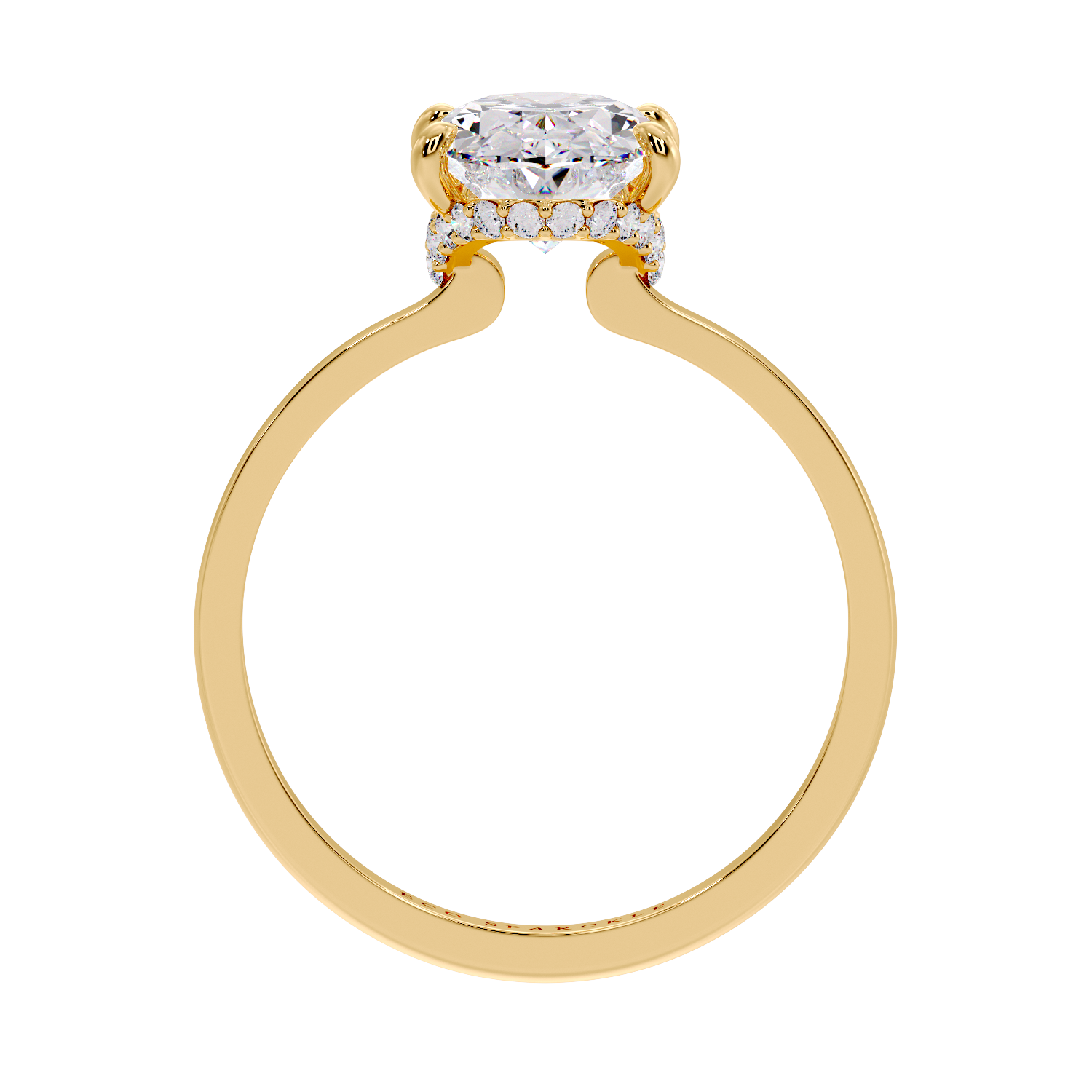 Oval Under Half halo Ring