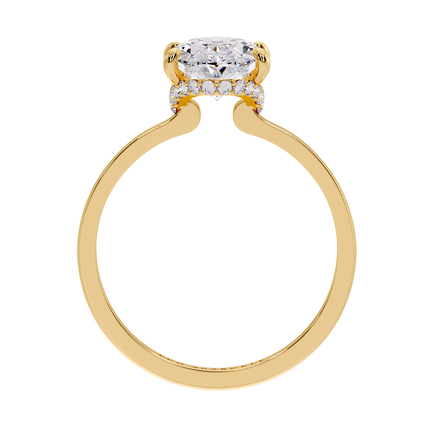Oval Under Half halo Ring