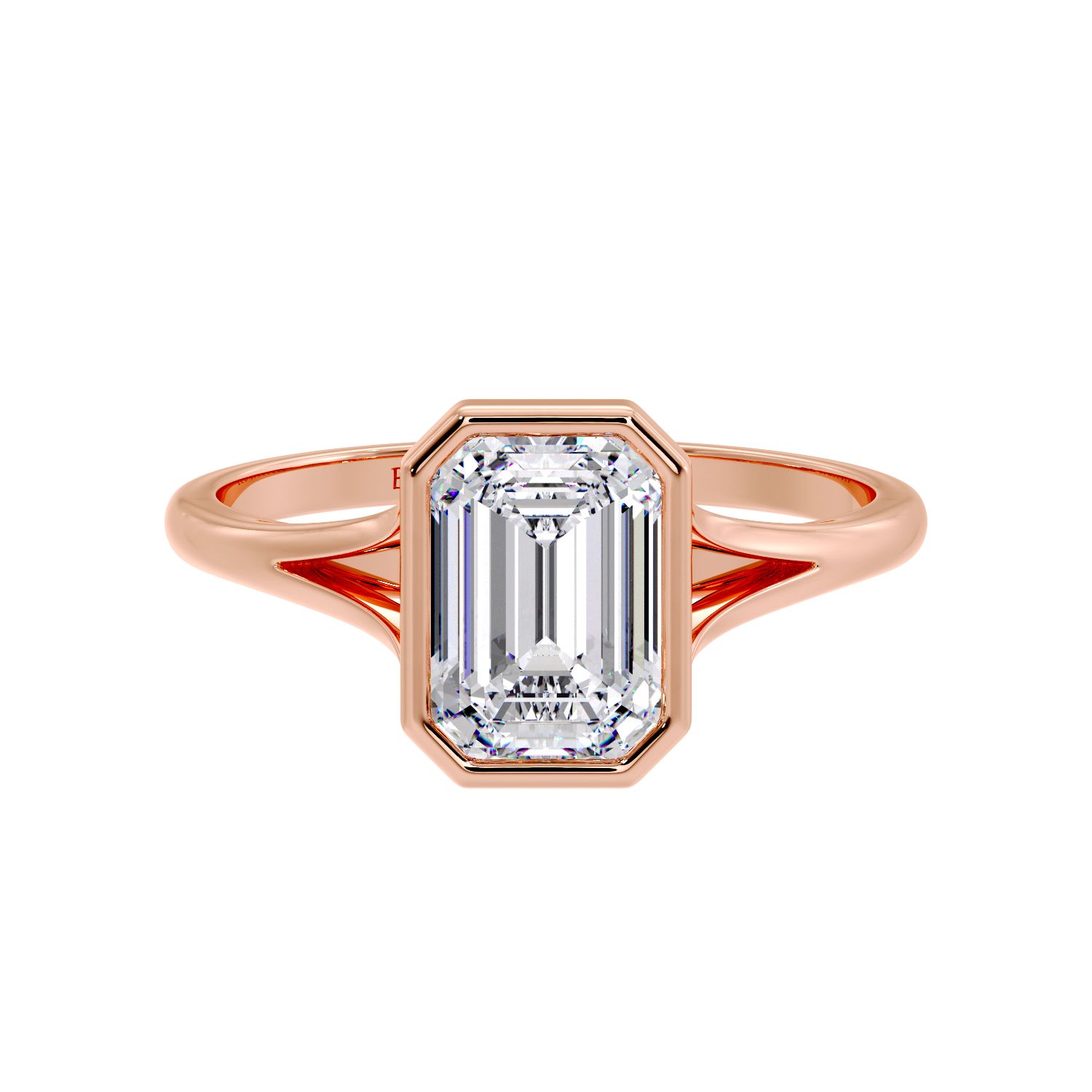 Split Shank Emerald Solitaire Ring