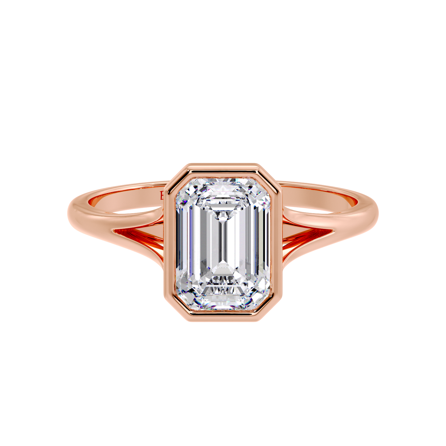 Split Shank Emerald Solitaire Ring