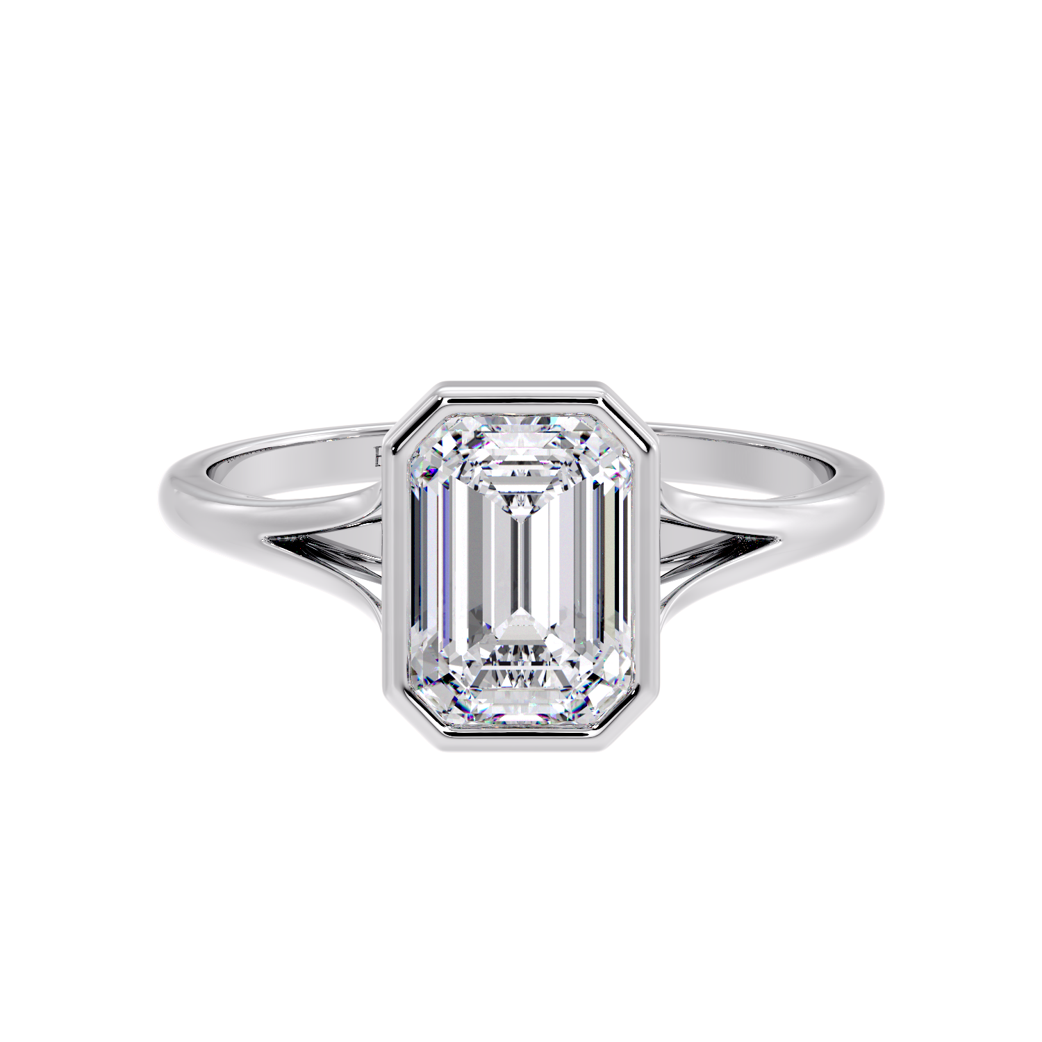 Split Shank Emerald Solitaire Ring