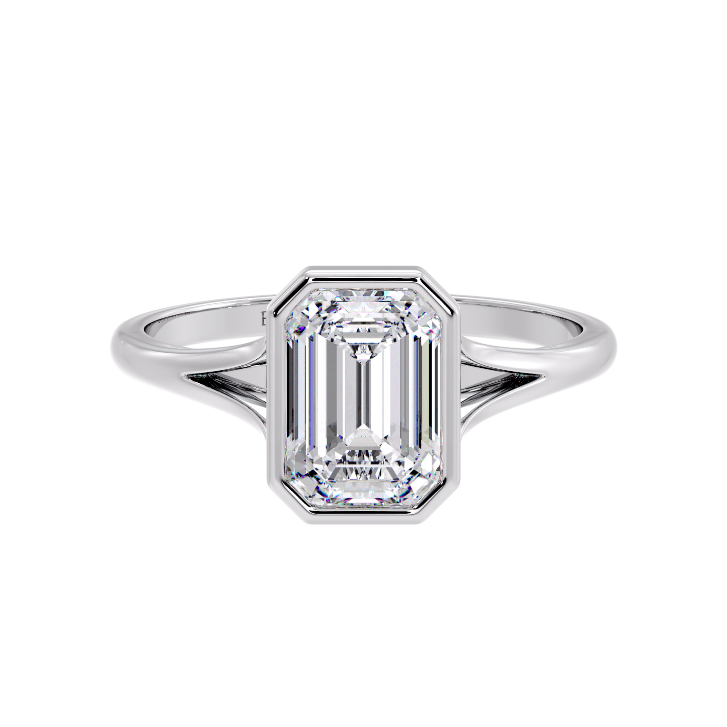 Split Shank Emerald Solitaire Ring