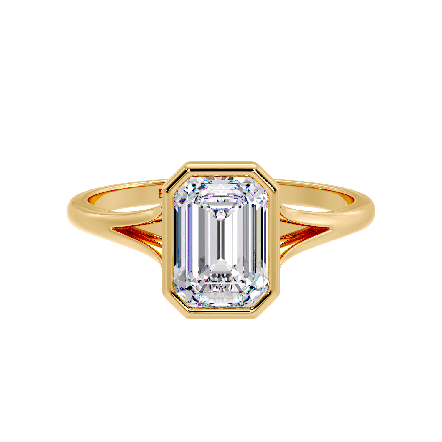 Split Shank Emerald Solitaire Ring