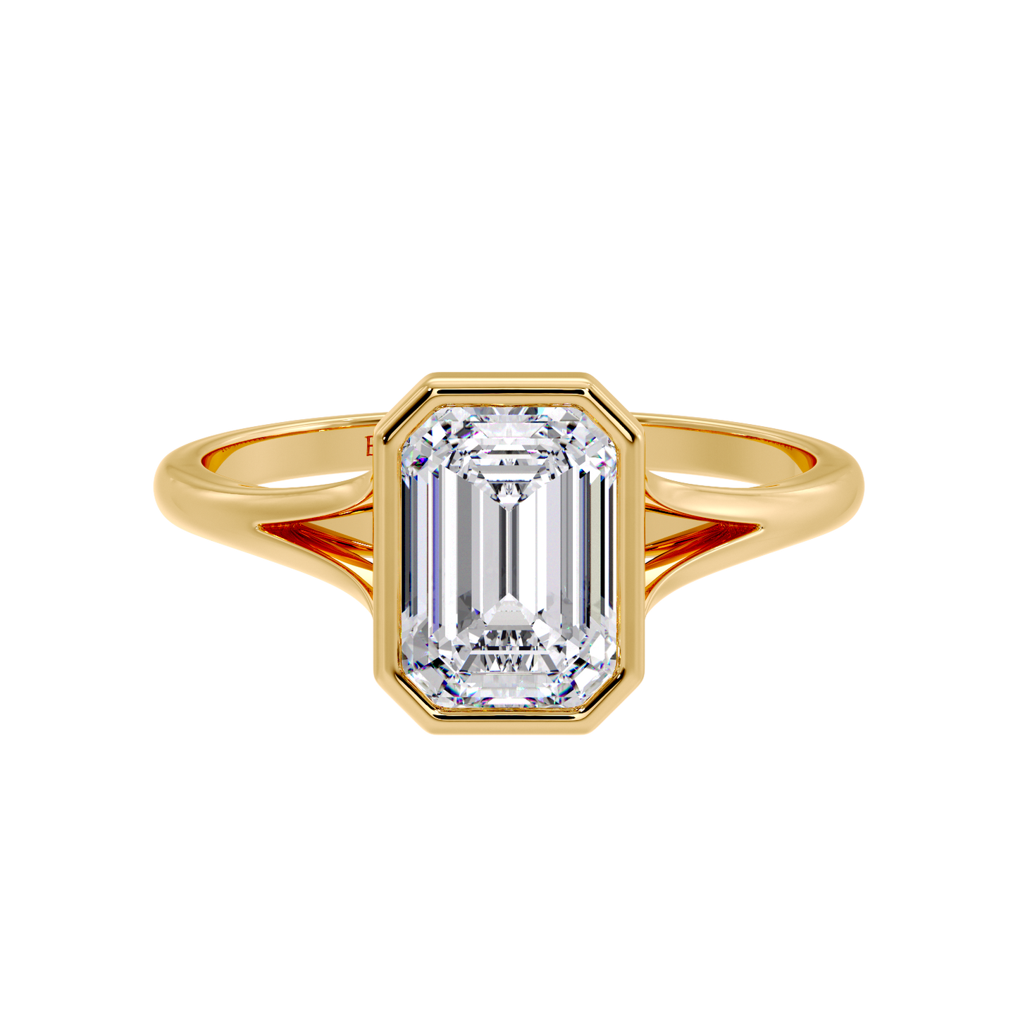Split Shank Emerald Solitaire Ring
