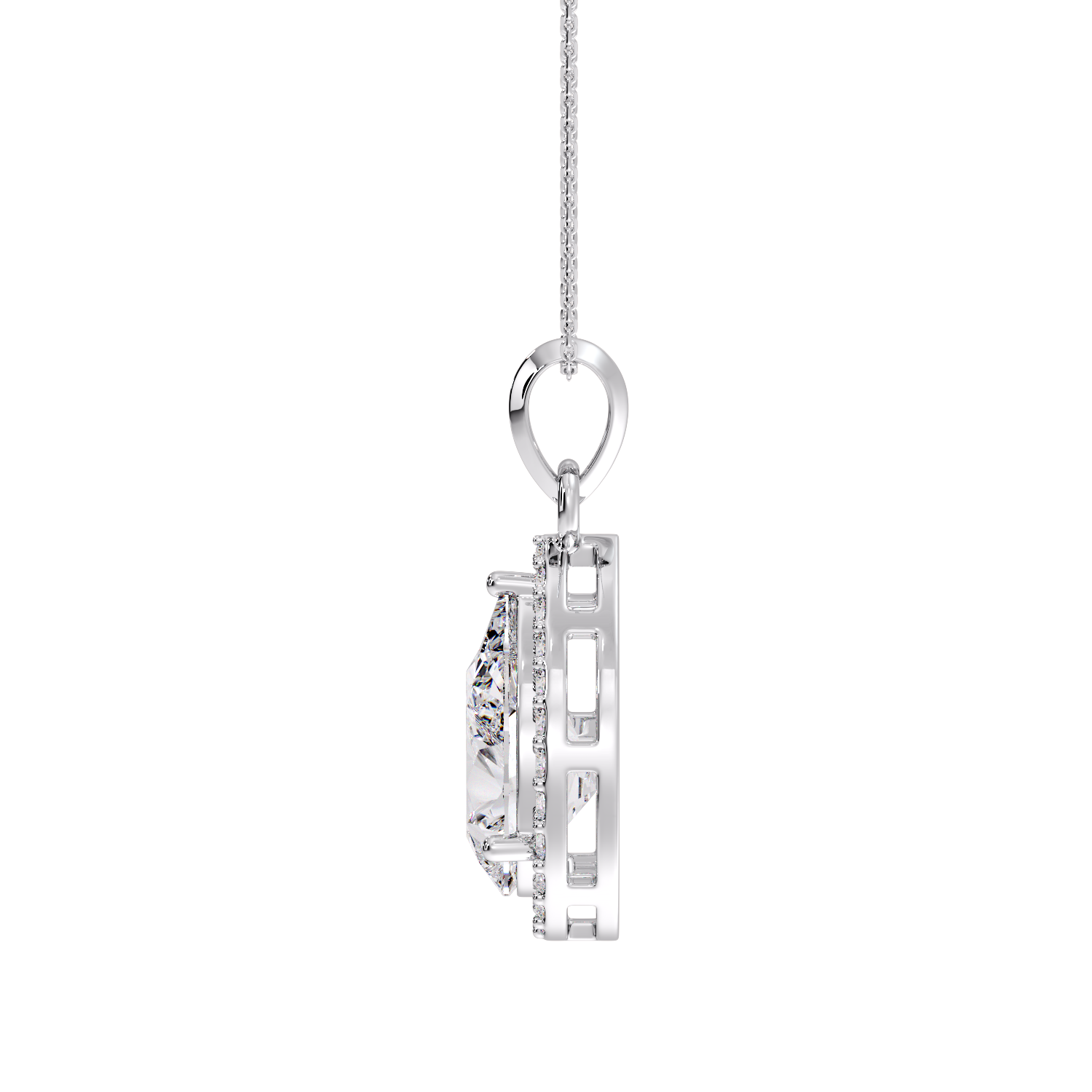 PEAR HALO PENDANT