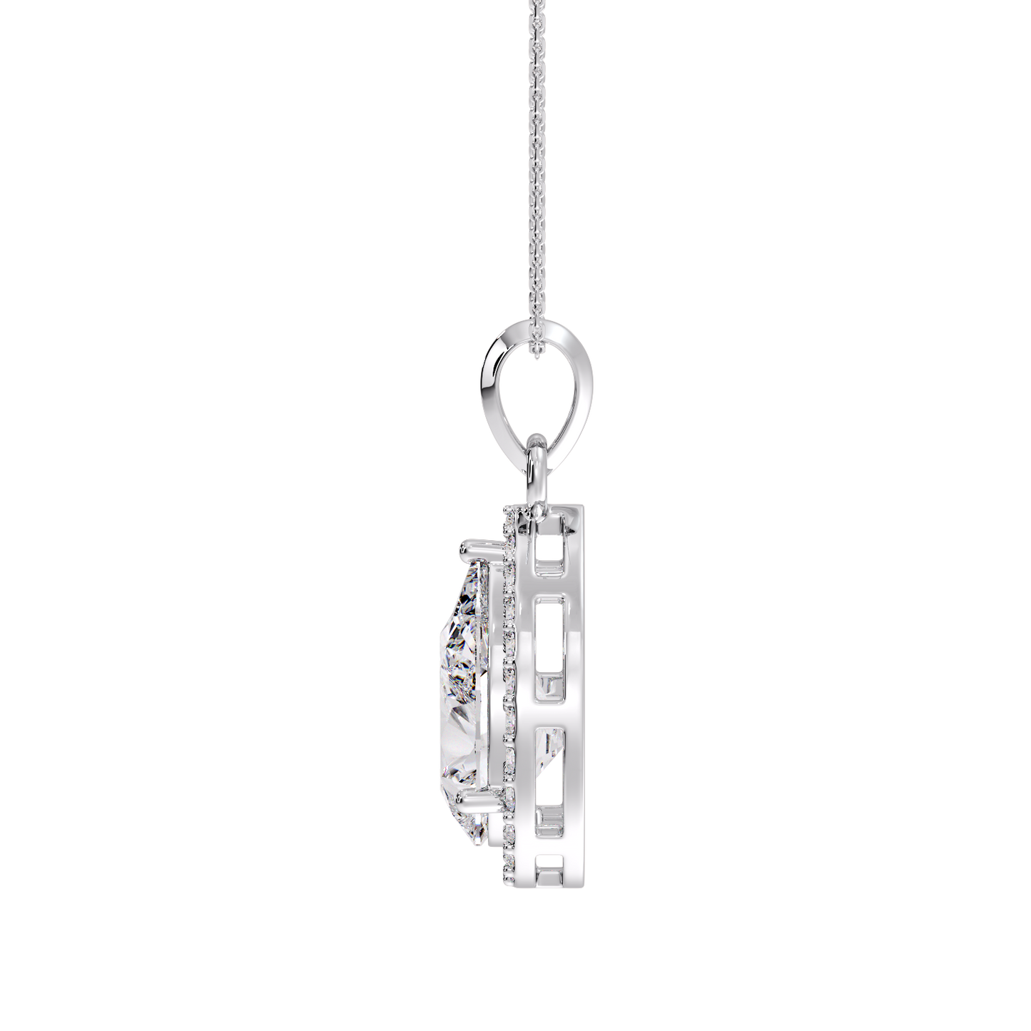 PEAR HALO PENDANT