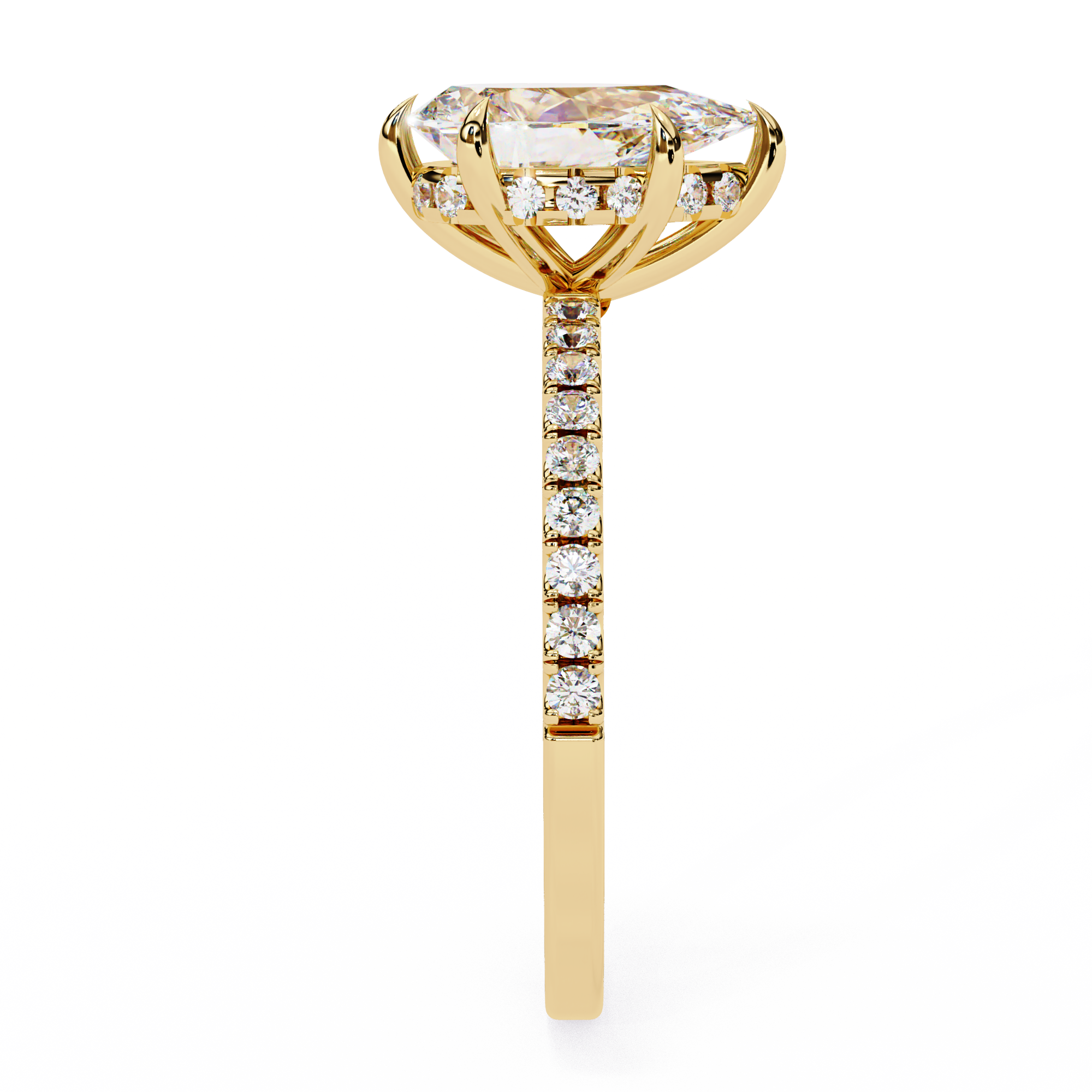 Pear Cut Lab Grown Diamond Engagement Ring