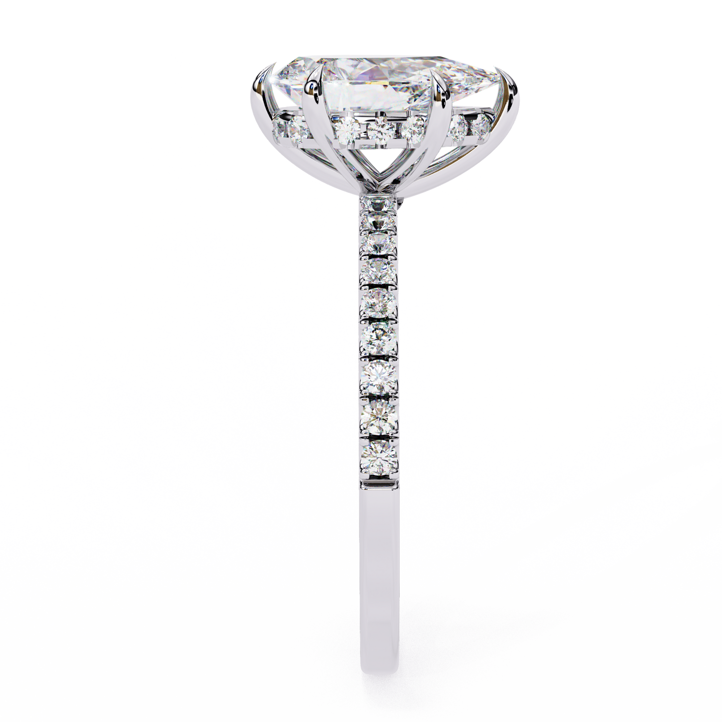 Pear Cut Lab Grown Diamond Engagement Ring