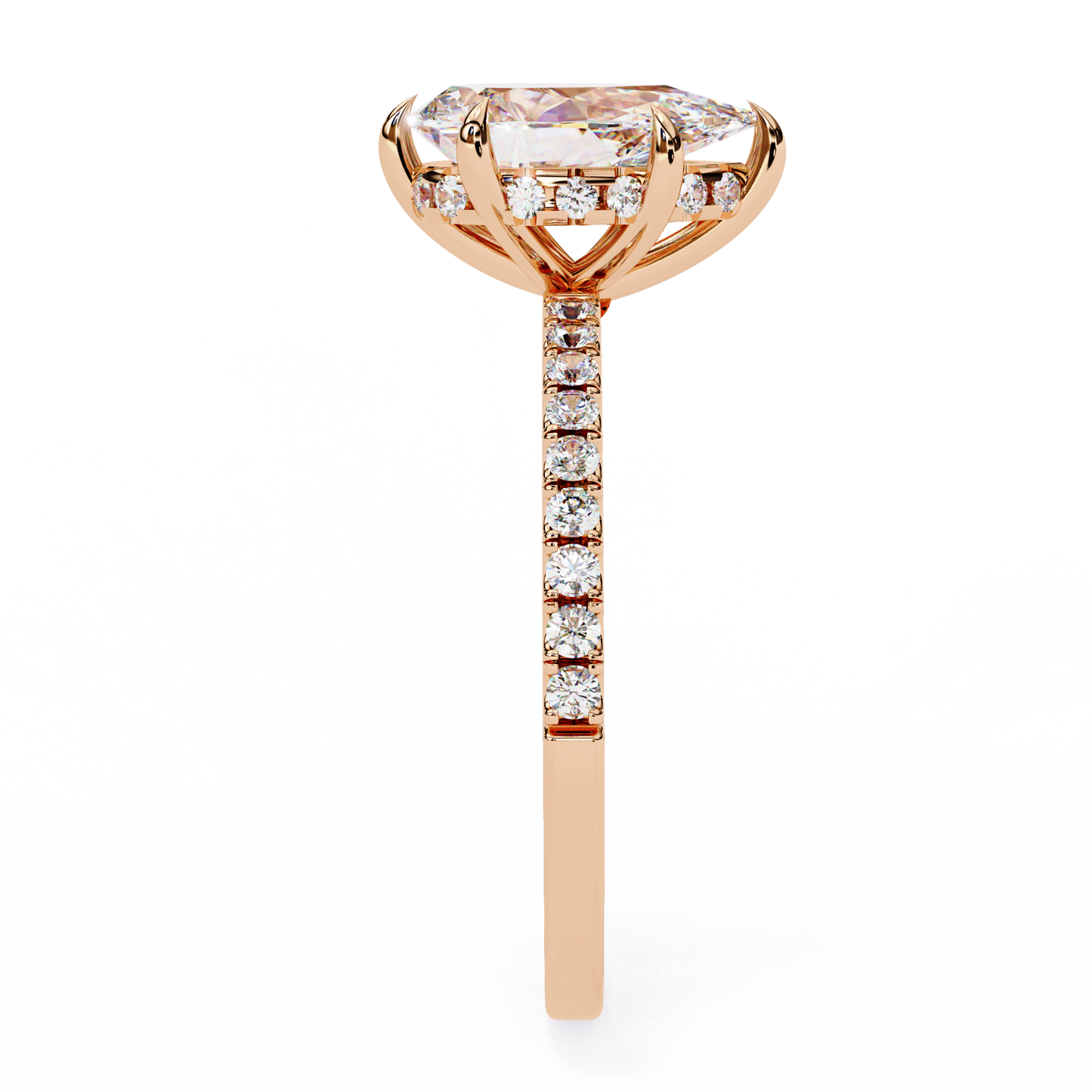 Pear Cut Lab Grown Diamond Engagement Ring