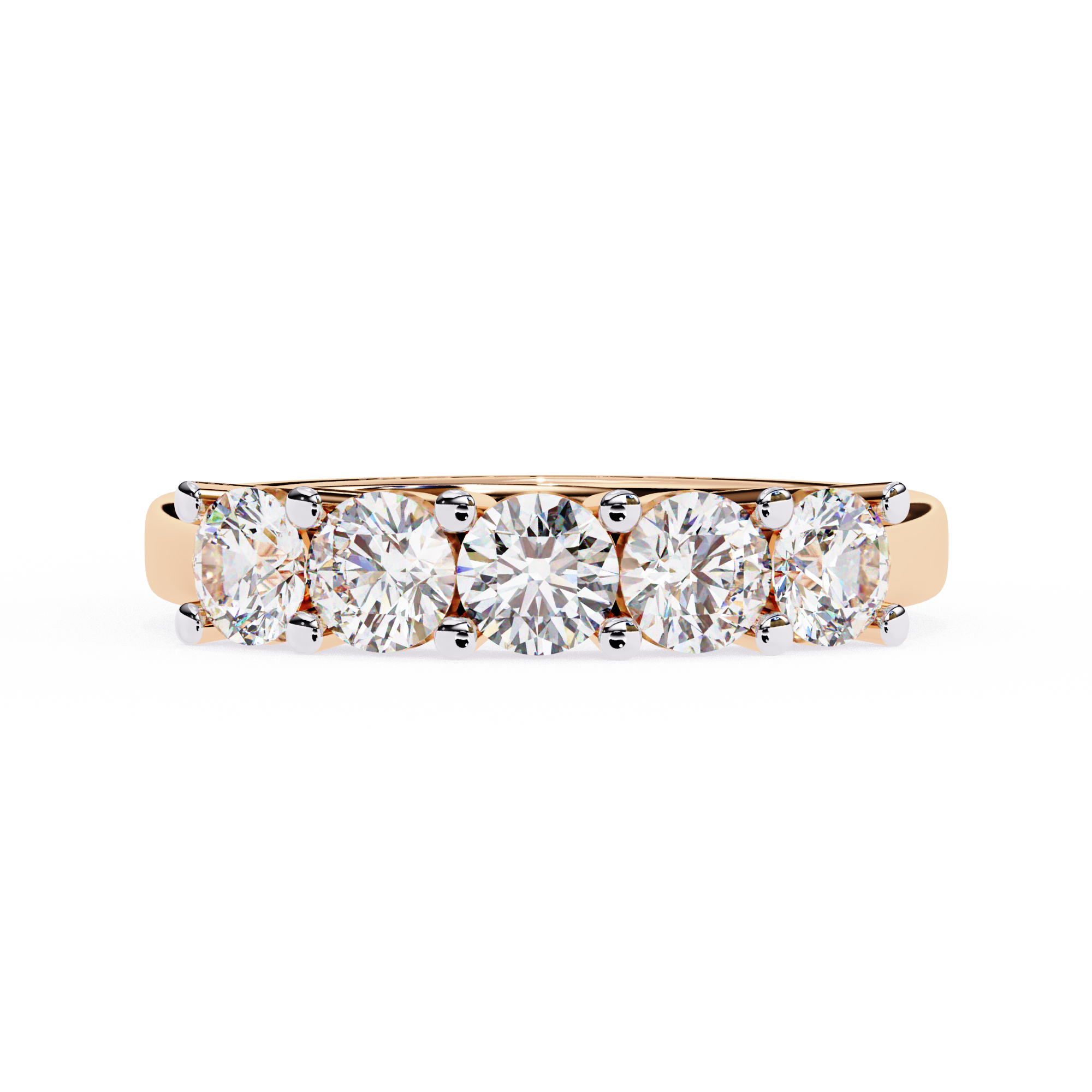 5 Round Cut Diamond Eternity Band | Ring With 5 Stunning Lab Grwon Diamond
