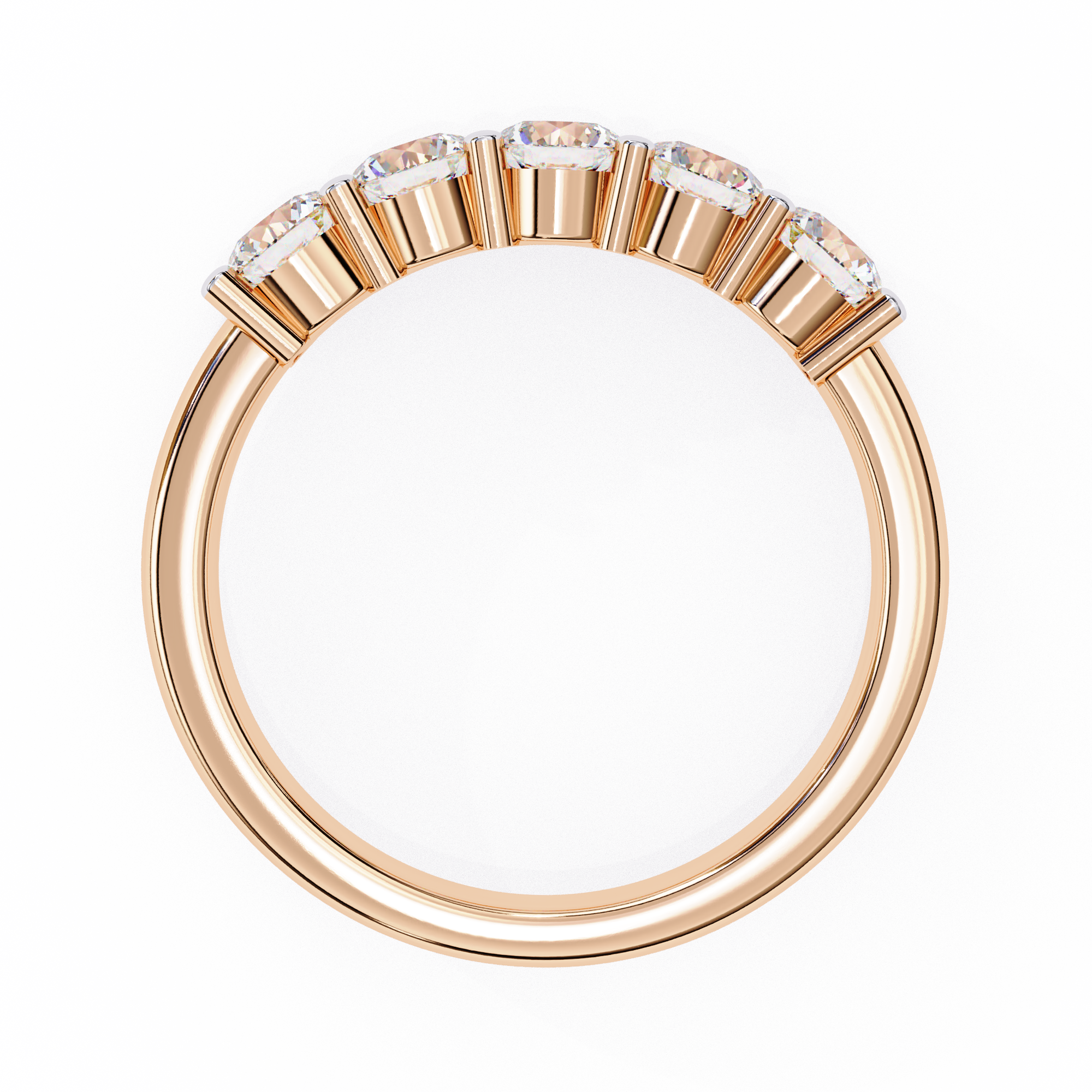 5 Round Cut Diamond Eternity Band | Ring With 5 Stunning Lab Grwon Diamond