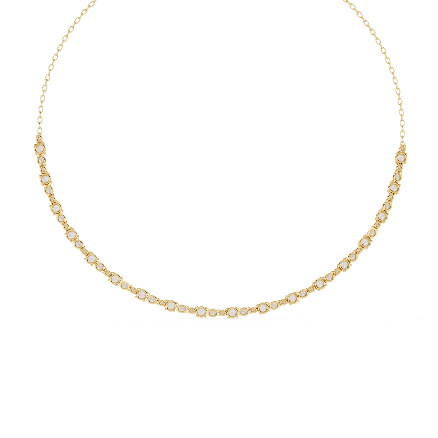 Round & Oval Shape Diamond Necklace