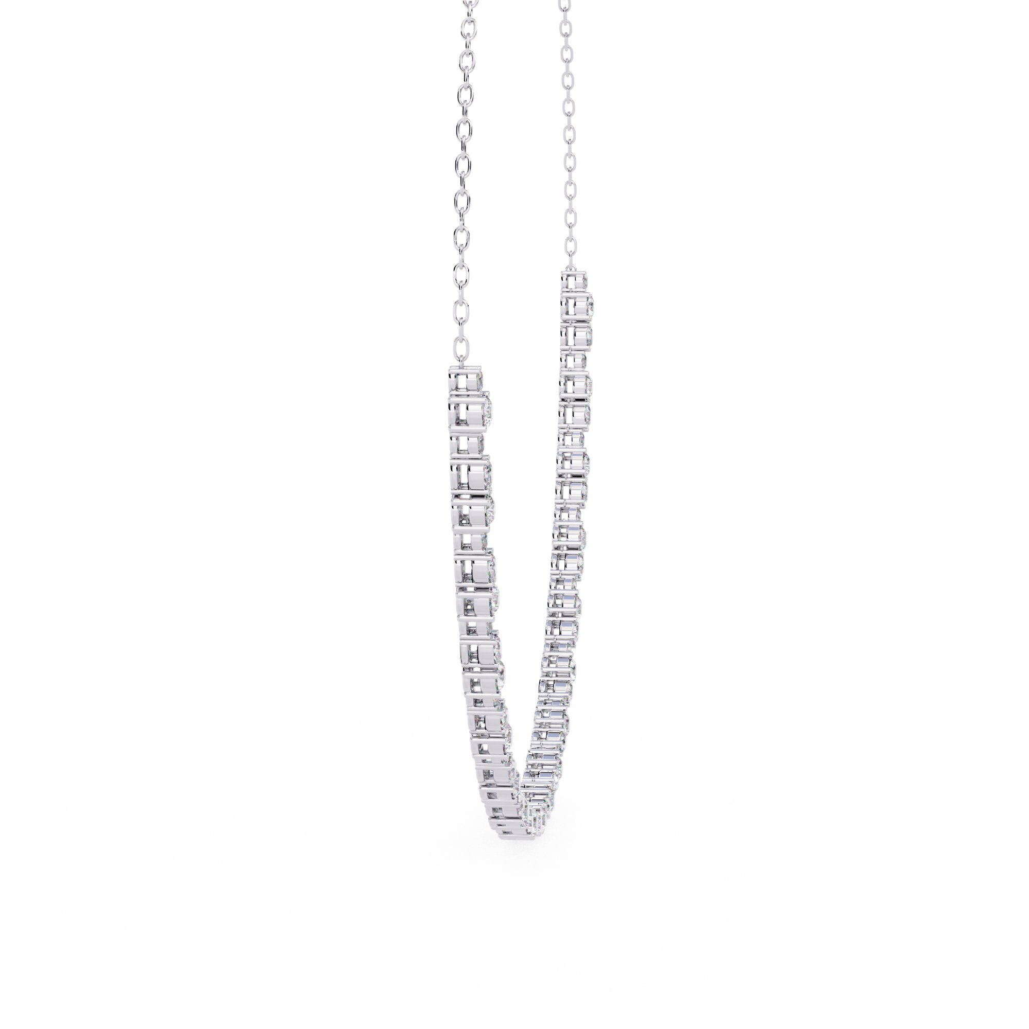 Round & Oval Shape Diamond Necklace
