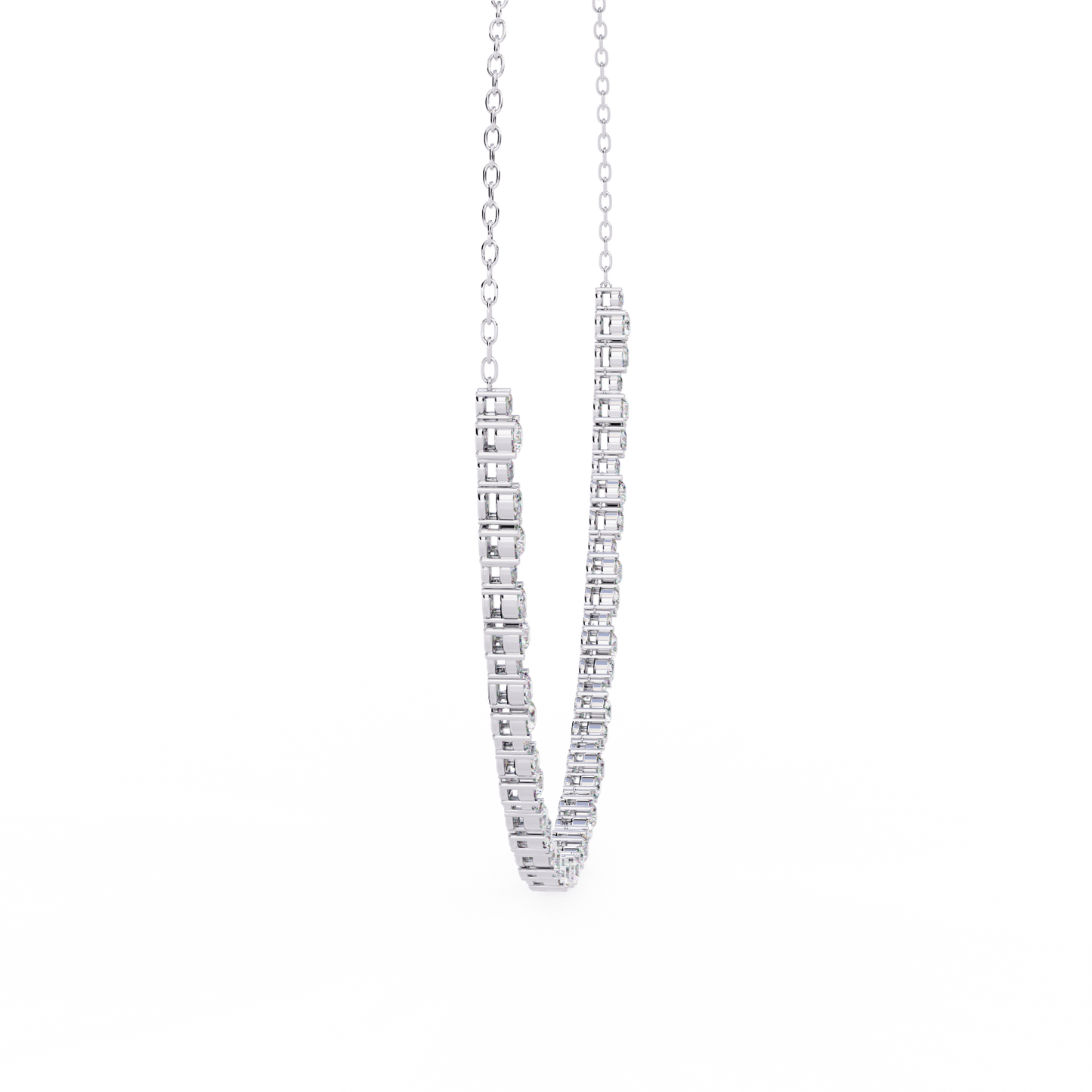 Round & Oval Shape Diamond Necklace
