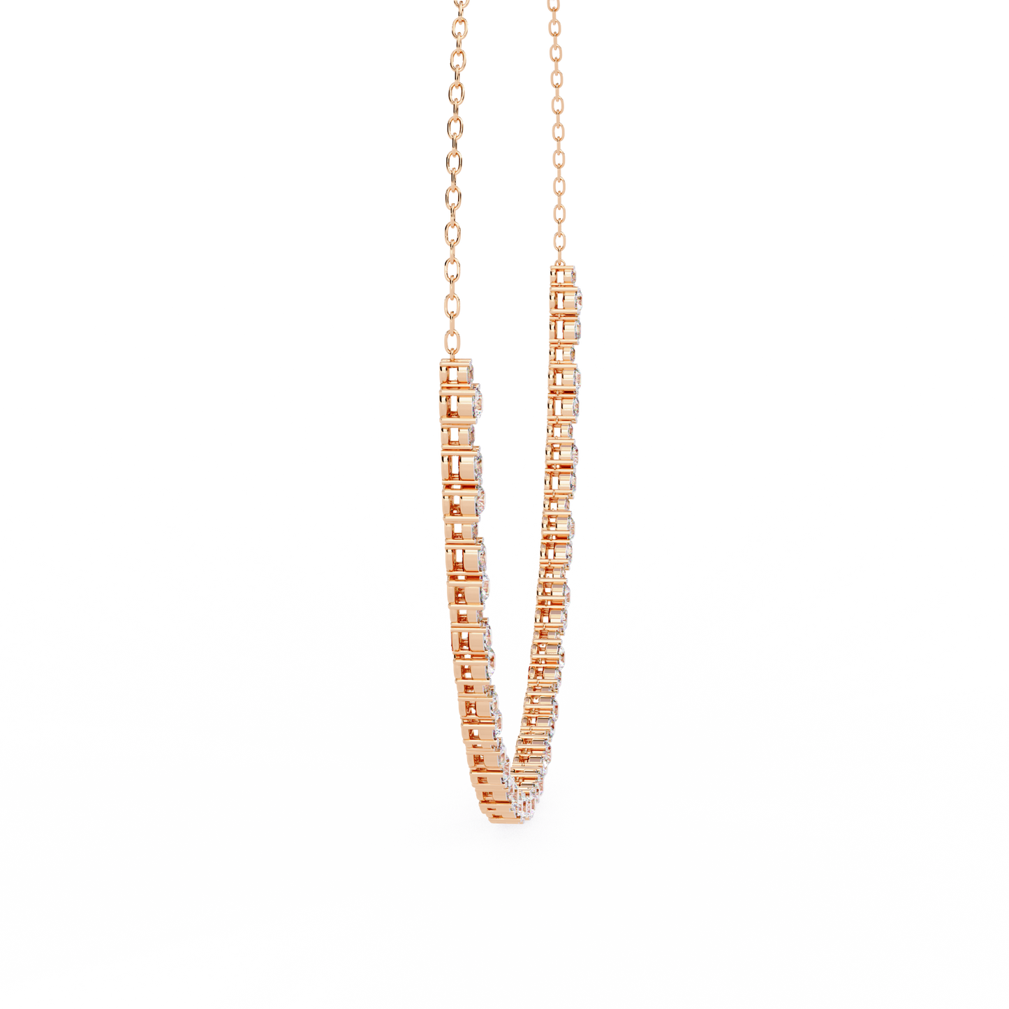 Round & Oval Shape Diamond Necklace