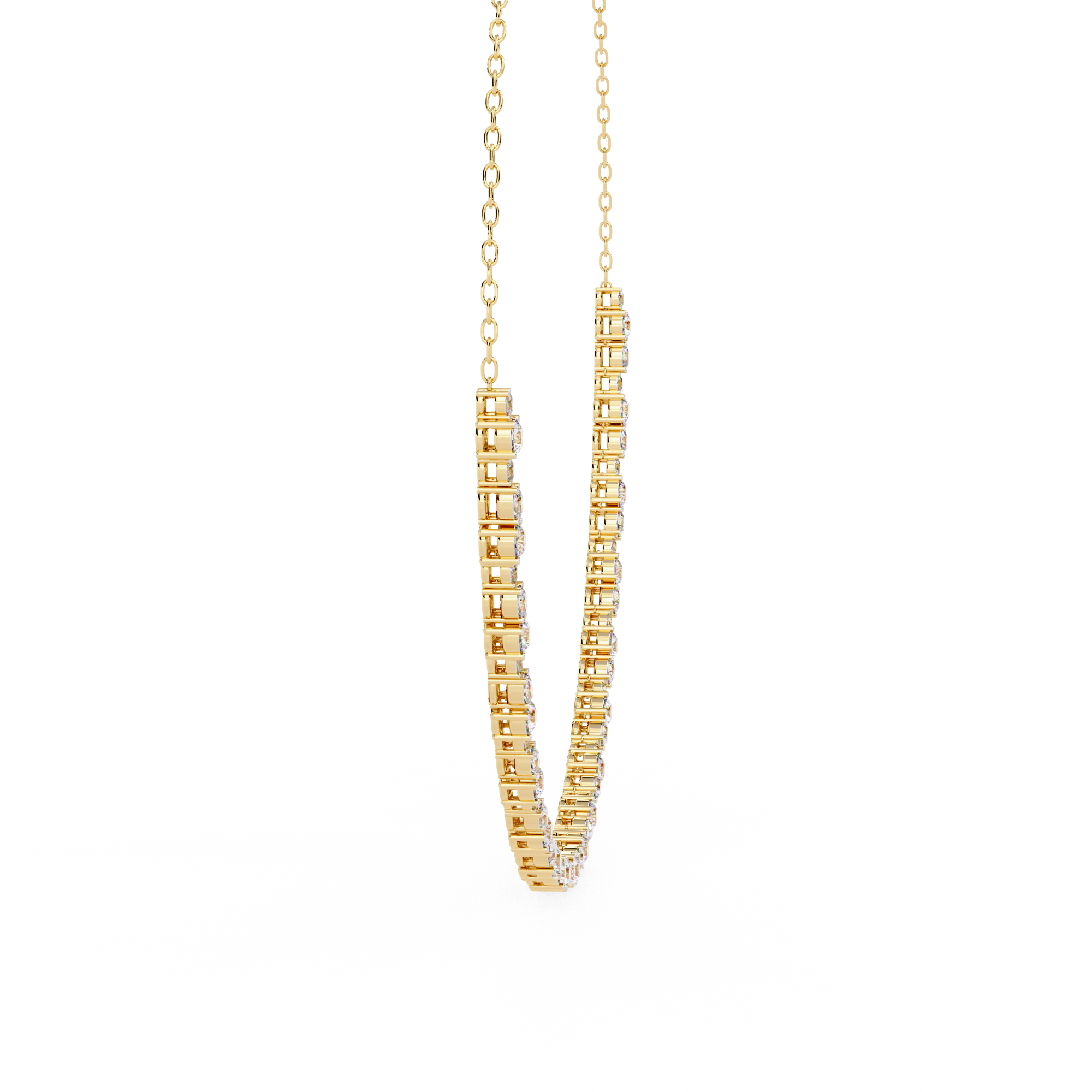 Round & Oval Shape Diamond Necklace