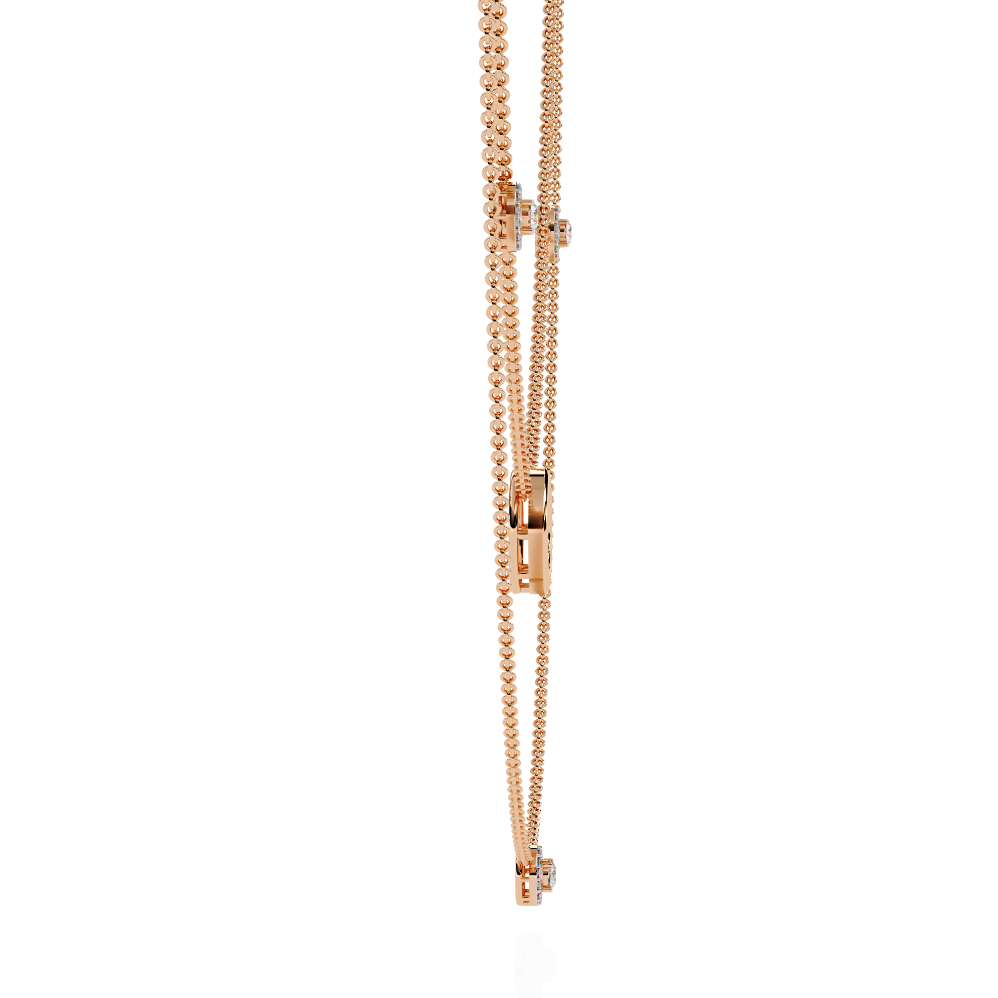 Twin Layer with Circle Center Diamond Necklace
